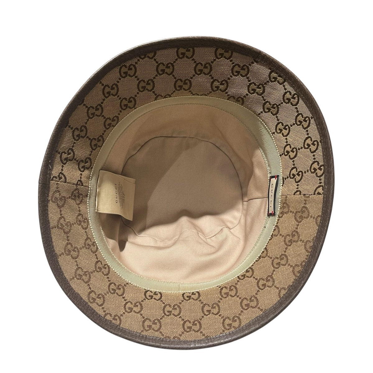 GUCCI(グッチ) 576587GGキャンバス フェドラハット ベージュ
