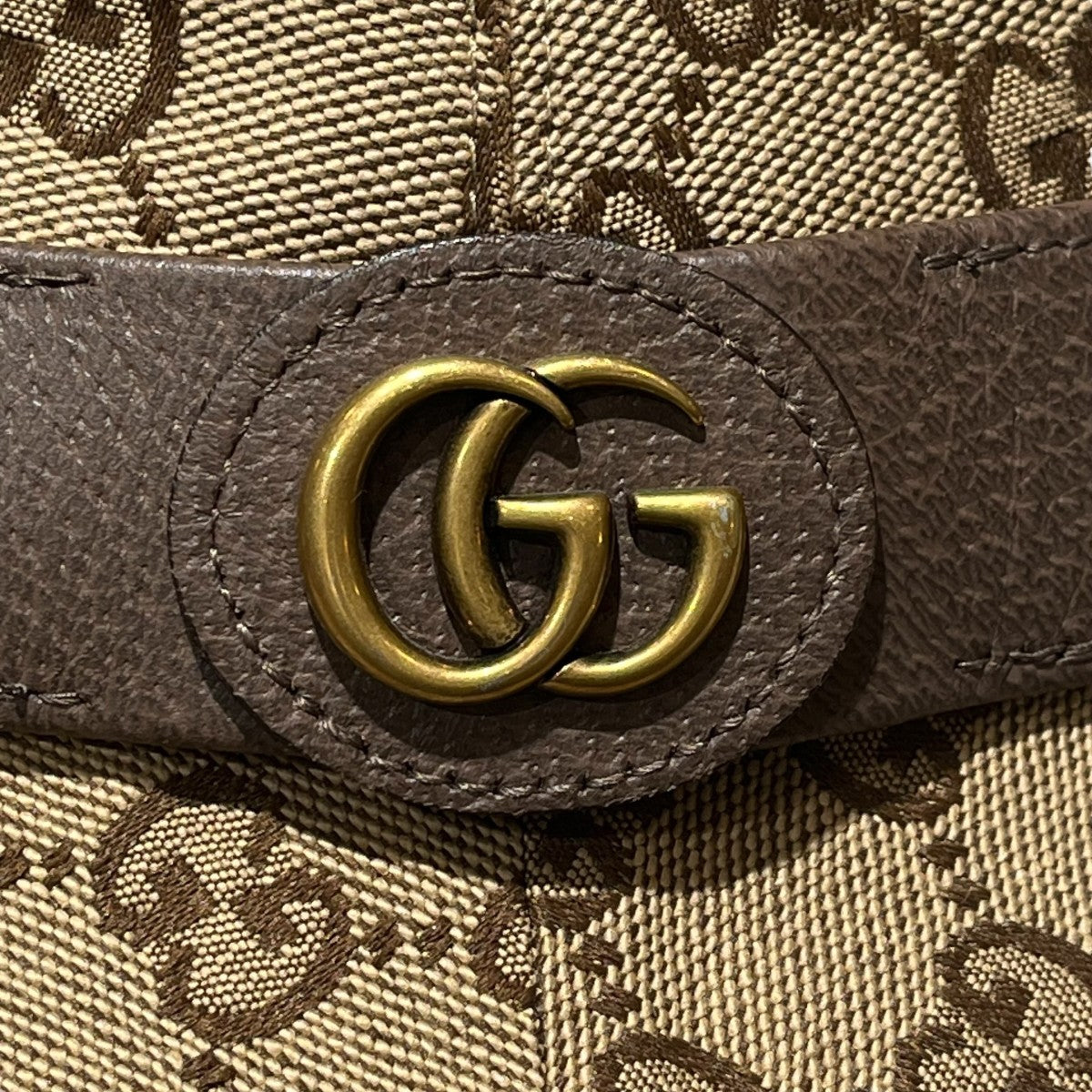 【定番】GUCCI ハット　GG キャンバス　ベージュ　XL GUCCI グッチ GGキャンバス ドローコードリバーシブルバケット
