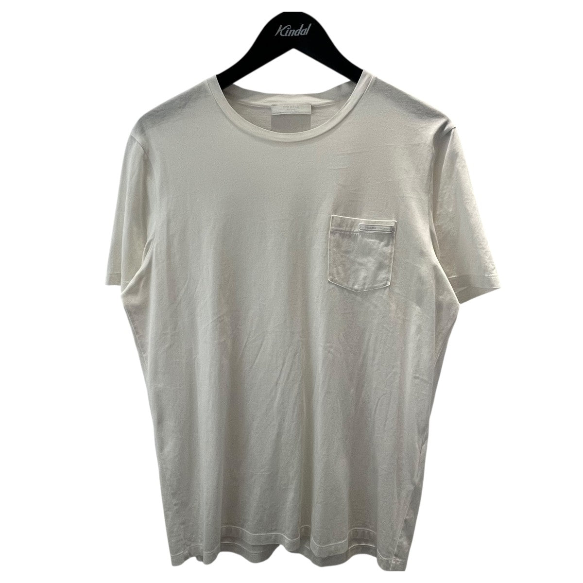 PRADA ボーダーTシャツ Tシャツ ボーダー コットン ホワイト ネイビー 三角ロゴ プラダ