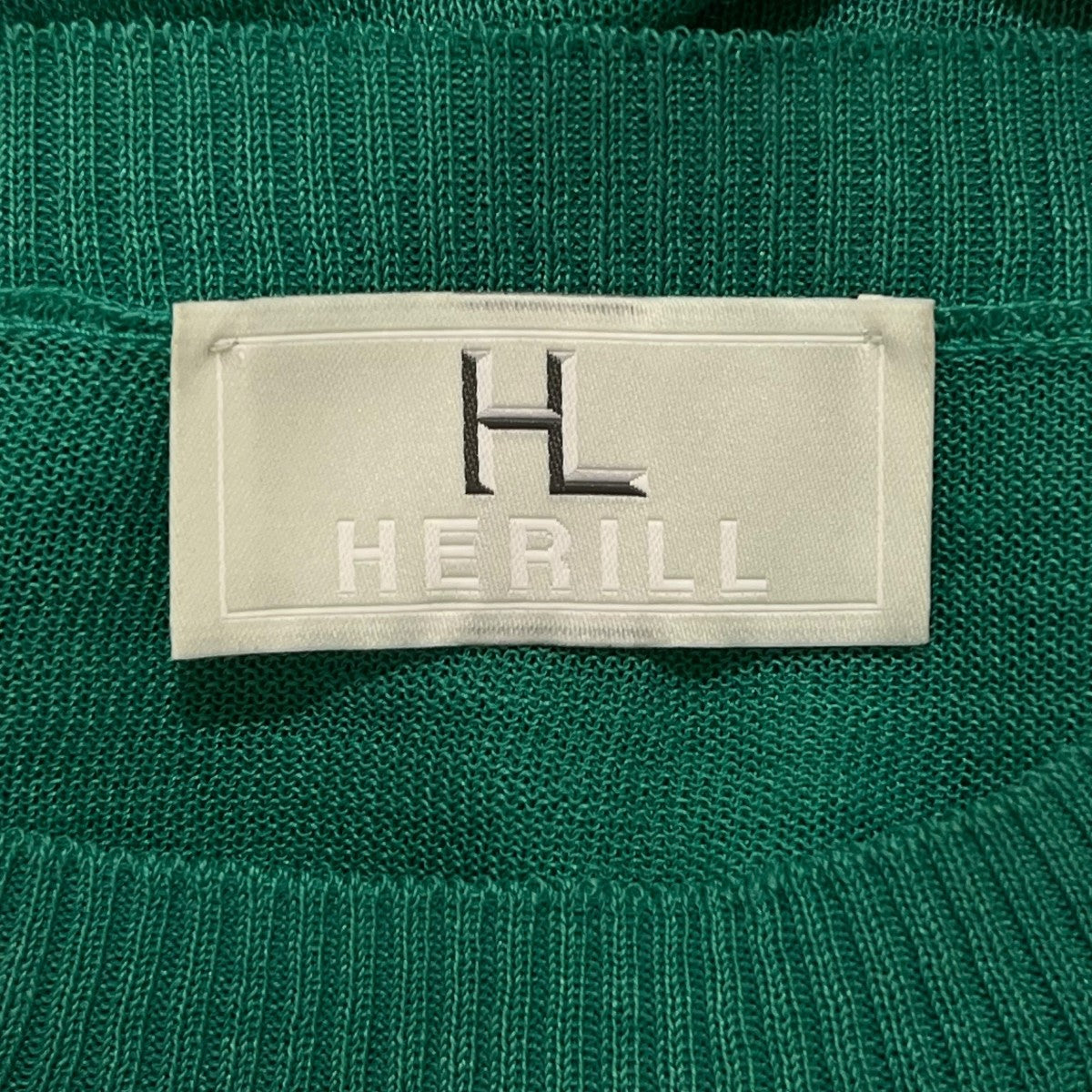 ヘリル HERILL 25SS 25-080-HL-8180-10 Ramie Deadstock Sweater ラミーリネンセーター グリーン サ HERILL(ヘリル) 25SS 25-080-HL-8180-10 Ramie Deadstock