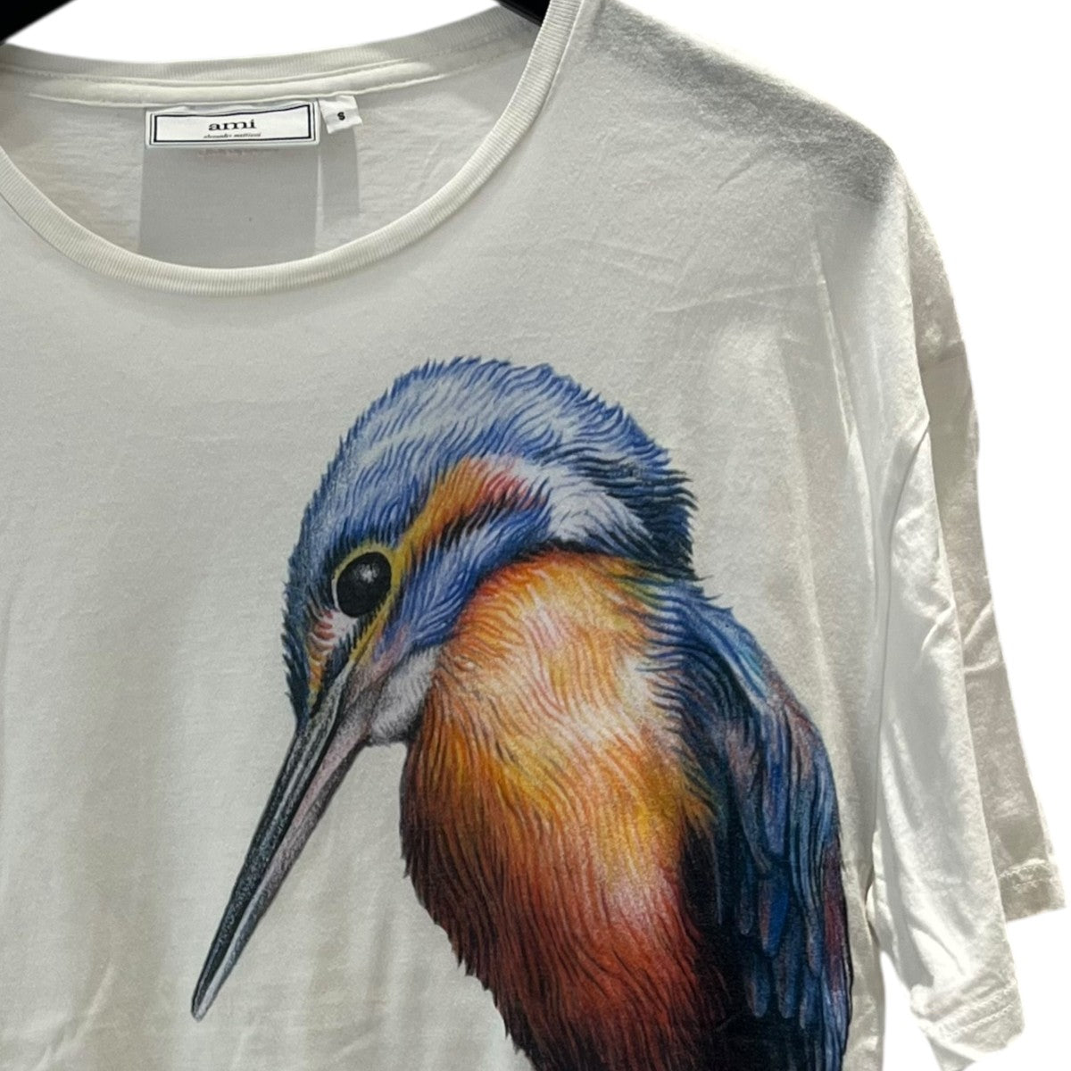 ami カワセミプリント半袖Tシャツ 古着・中古-4枚目のアイテム画像