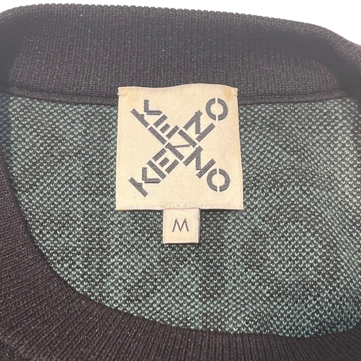 ケンゾー KENZO ロゴデザイン チュニックニット FB62RO6363SC グリーン サイズ：M KENZO(ケンゾー) ロゴデザインチュニックニットFB62RO6363SC