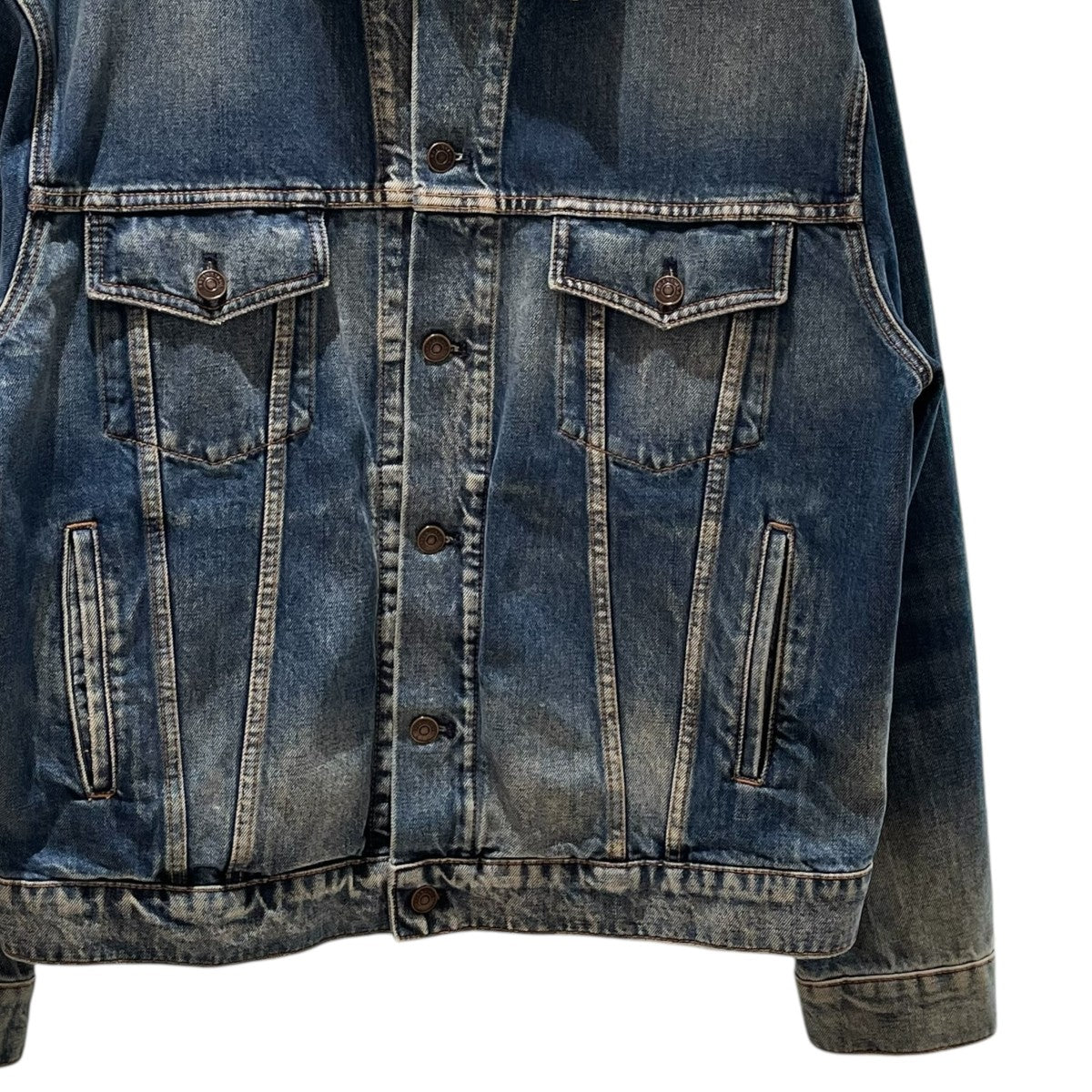 BALENCIAGA(バレンシアガ) 中古加工 バックロゴデニムジャケット