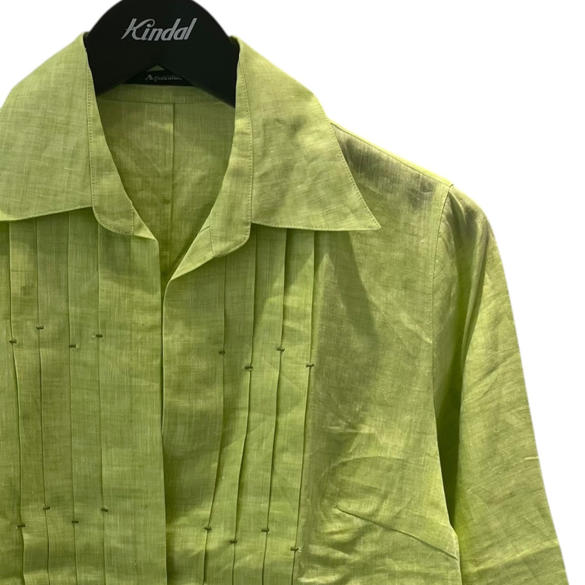 美品 Aquascutum ブラックリネンシャツジャケット Vintage ヴィスリネンジャケット