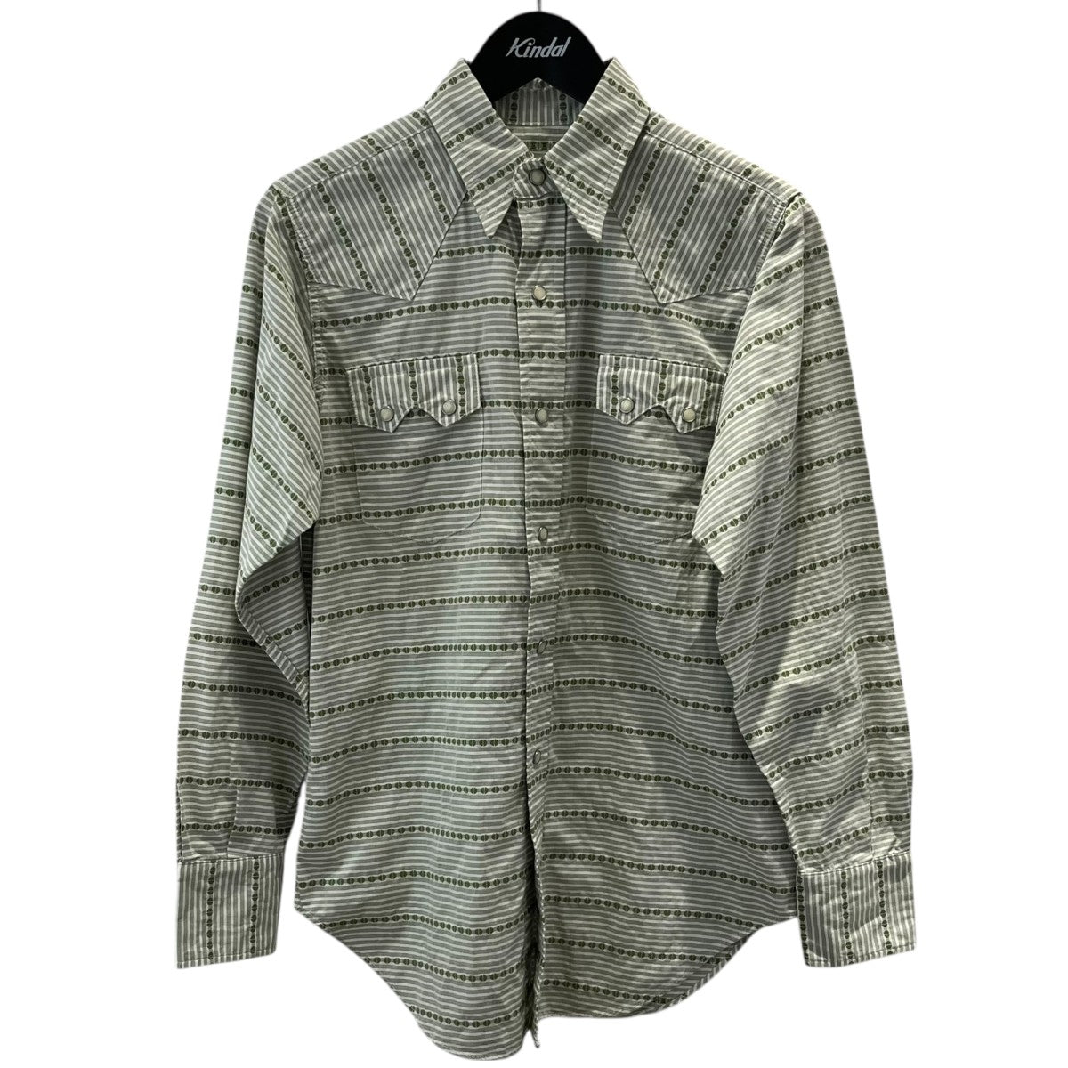 ANATOMICA 総柄 ボーダーウエスタンシャツ530-491-06 古着・中古-1枚目のアイテム画像