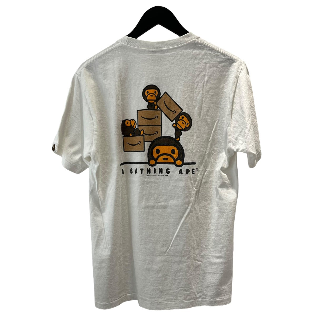 A BATHING APE×Amazon ロゴプリント半袖Tシャツ ホワイト サイズ