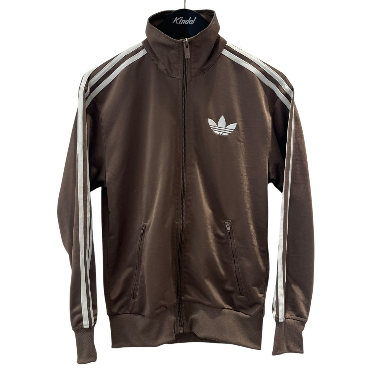 adidas デカロゴ 片ポケット トラックジャケット ブラウン M Originals（adidas） - 90s⭐️adidas ブラウントラック