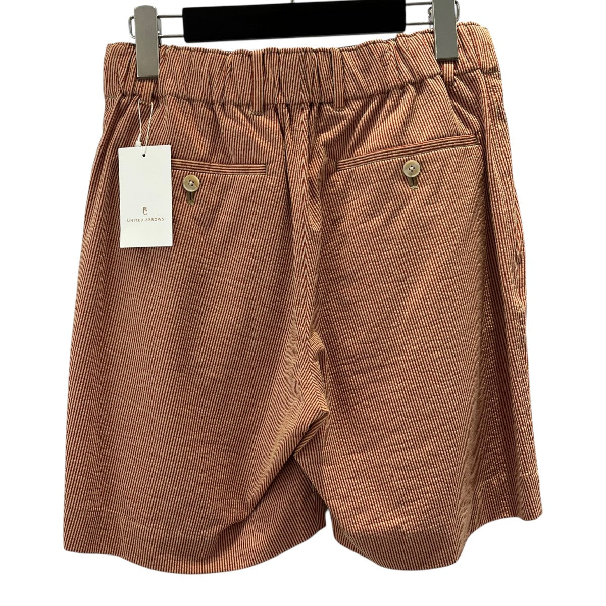 UNITED ARROWS ストライプストレッチショートパンツ綿･ﾎﾟﾘｴｽﾃﾙ･麻 古着・中古-2枚目のアイテム画像