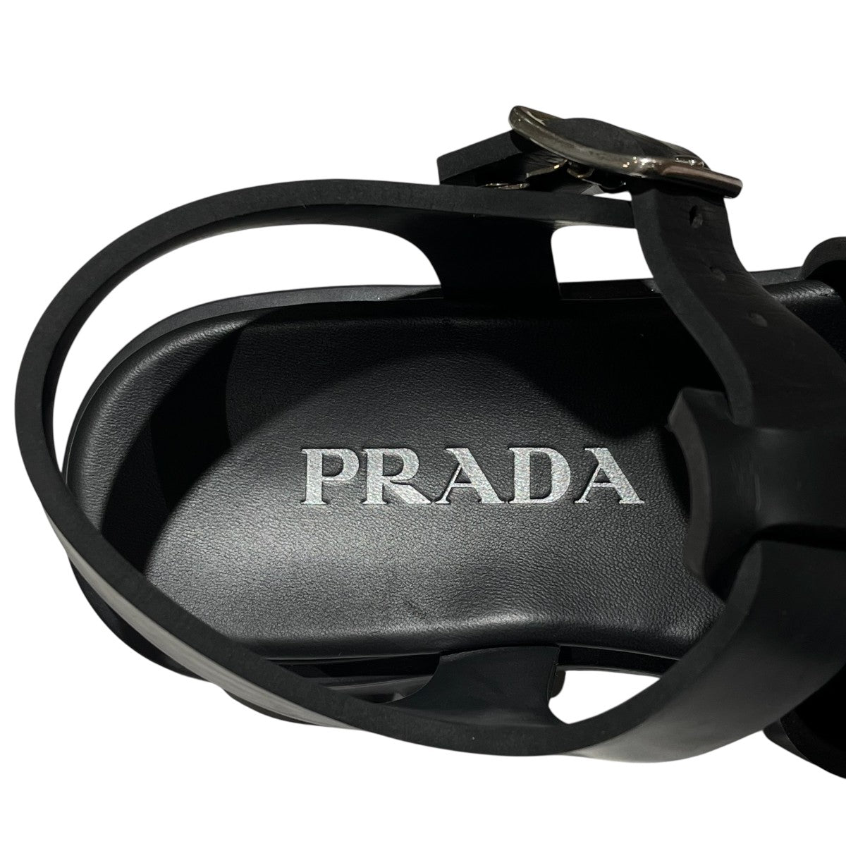 美品 プラダ モノリスラバーサンダル 37 PRADA モノリス ラバー