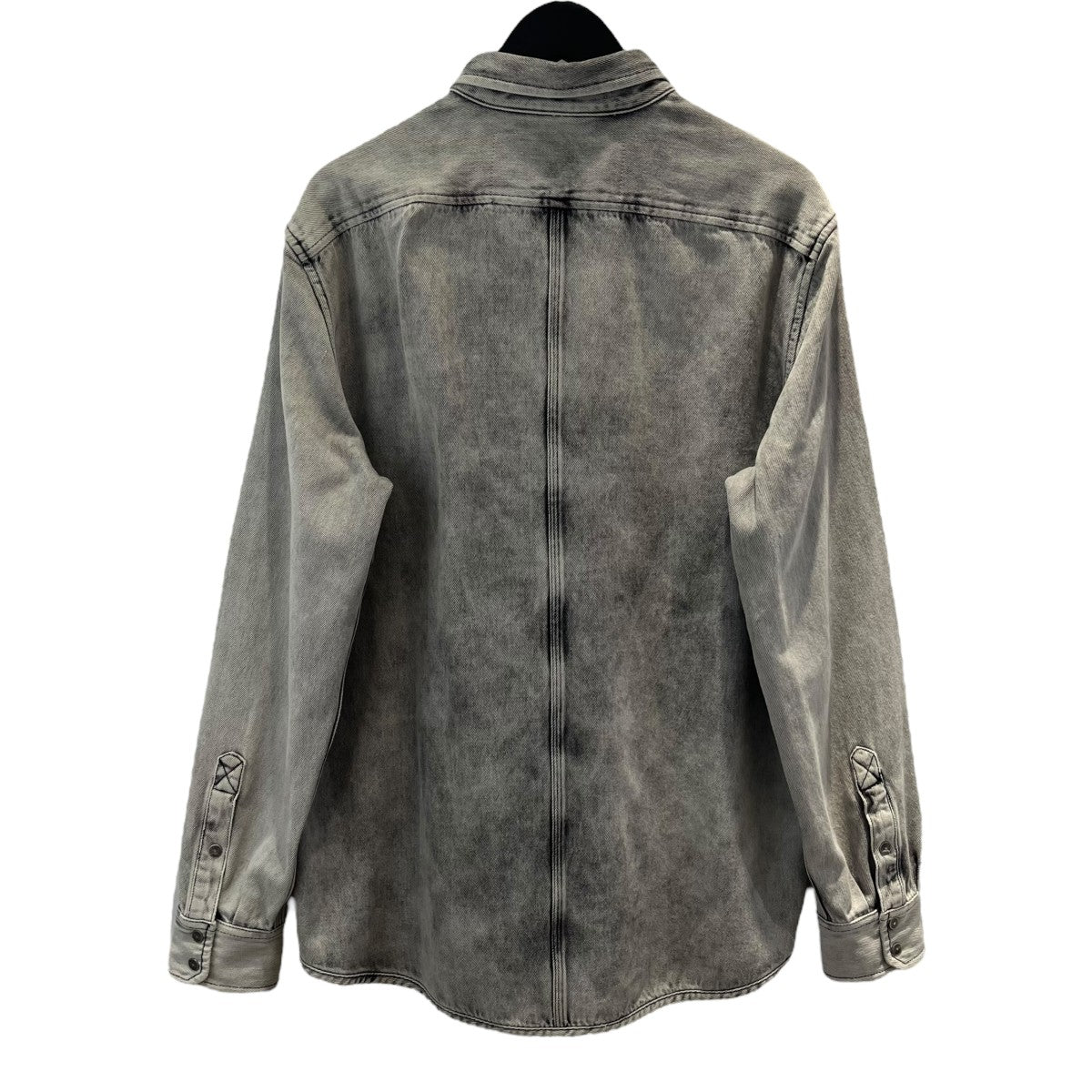 DIESEL　ディーゼル　デニムシャツ　切り替え　ダメージ加工　ライトウォッシュ DIESEL(ディーゼル) ウォッシュ加工デニムシャツ グレー サイズ