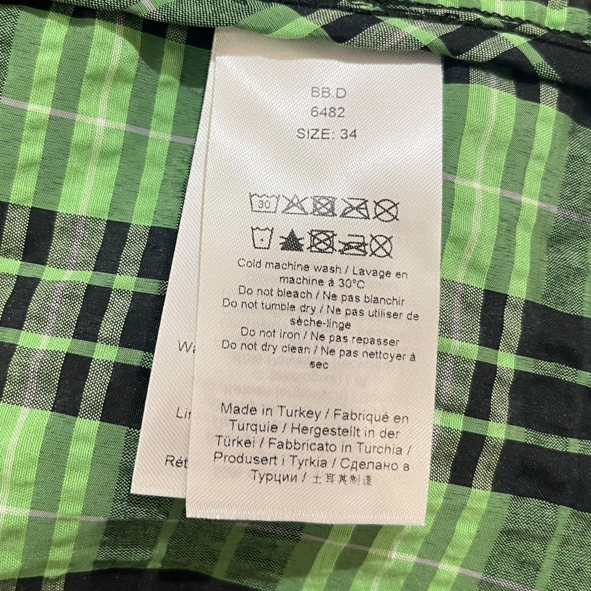 Ganni(ガニー) チェック長袖ロングワンピース6482 6482 グリーン
