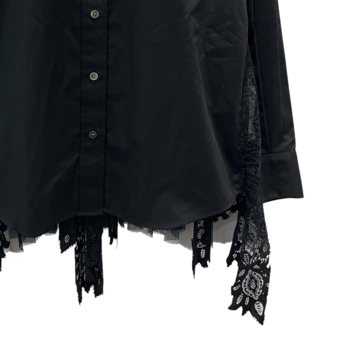 美品!! sacai luck バックレースシャツ sacai luck バックレース切替 コットン シャツ - メルカリ
