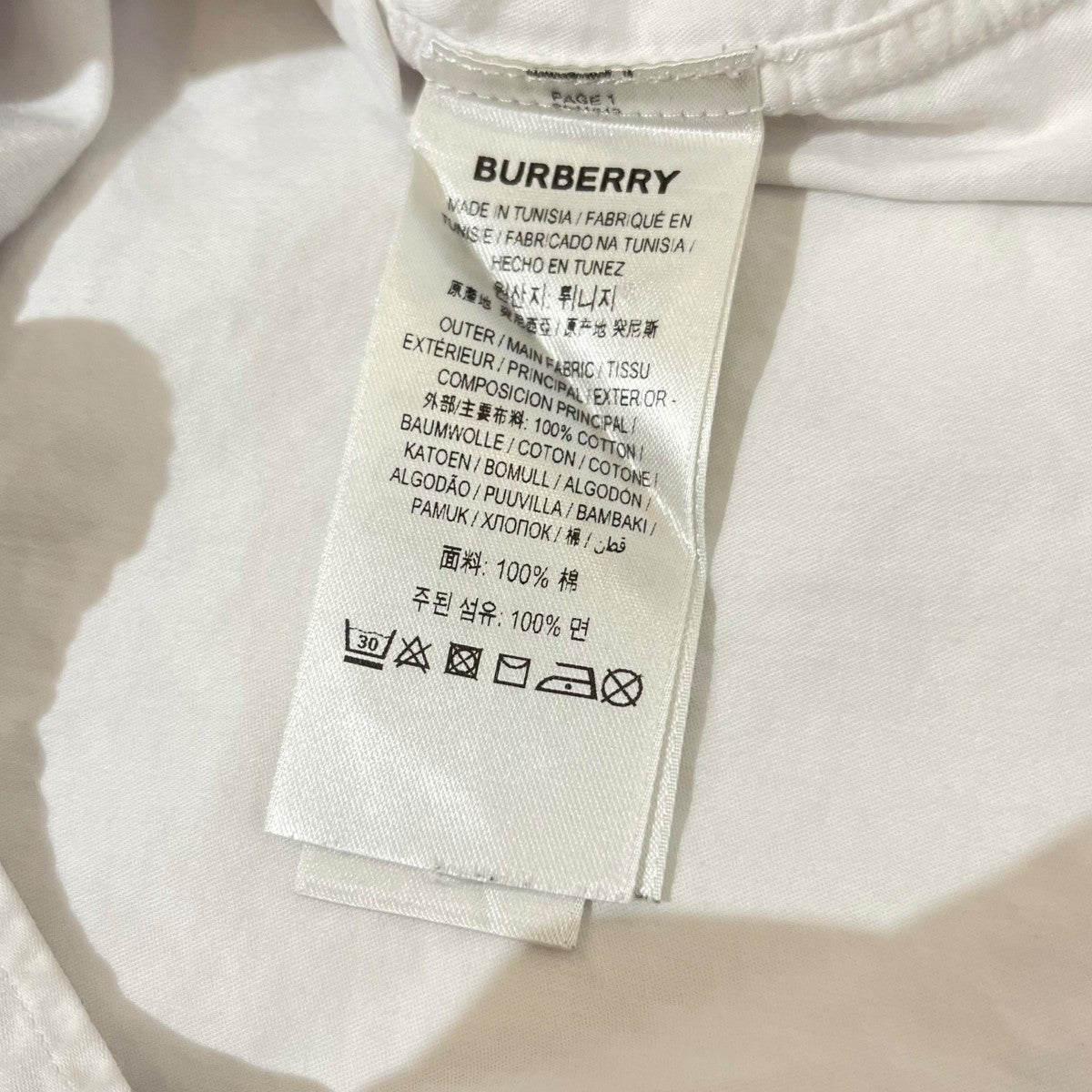BURBERRY(バーバリー) 長袖シャツ8041513 8041513 ホワイト