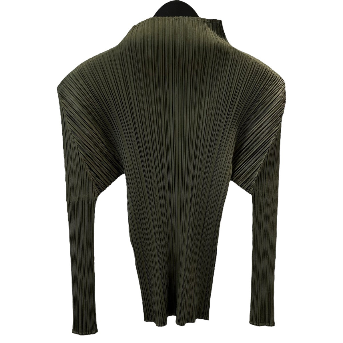PLEATS PLEASE プリーツトップス グリーン 3 ハイネック PLEATS PLEASE プリーツプリーズ カットソー 半袖 ISSEY MIYAKE