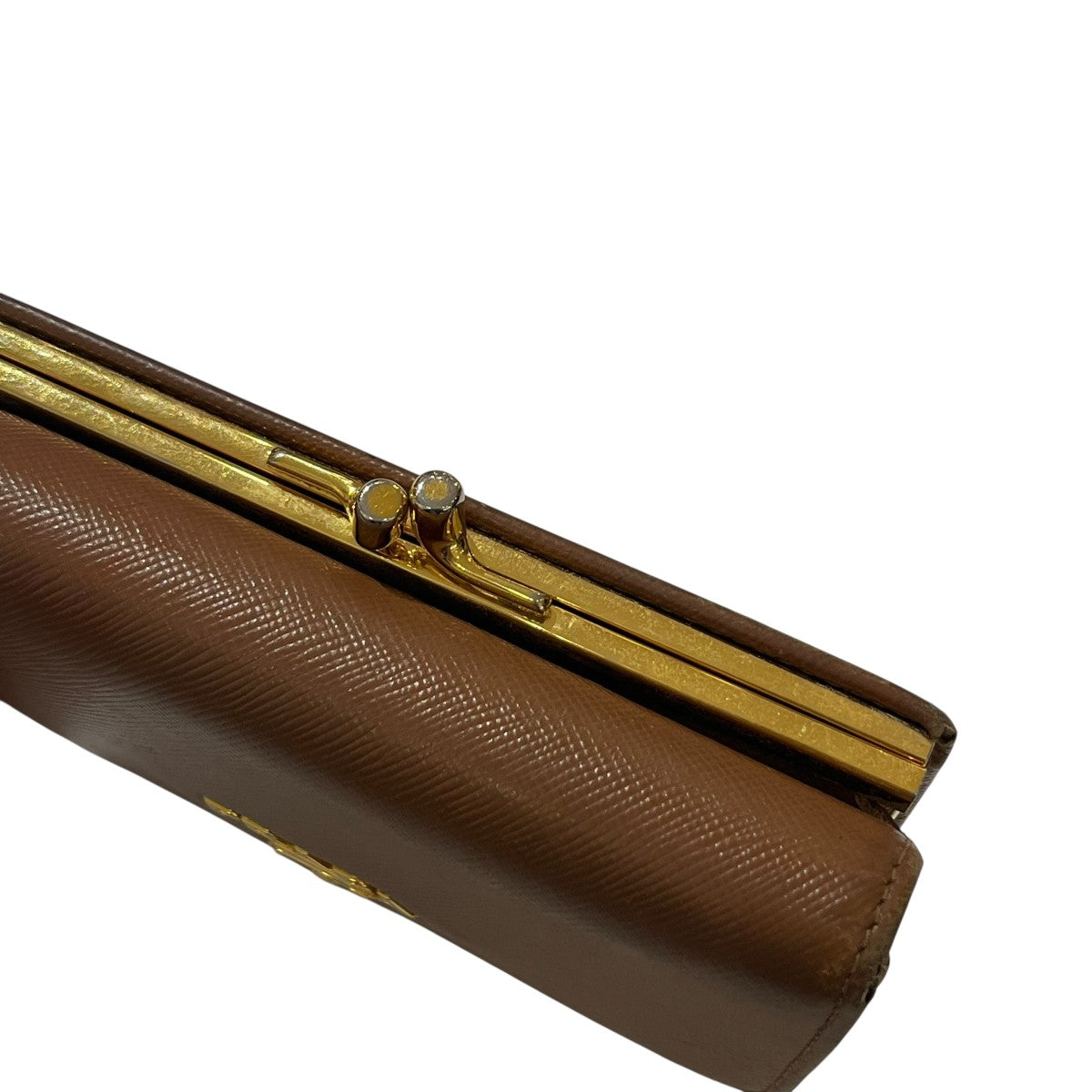 週末特別価格　美品　PRADA プラダ　二つ折り　三つ折り　茶色　ダーク　三角 週末特別価格 美品 PRADA プラダ 二つ折り 三つ折り 茶色 ダーク 三角