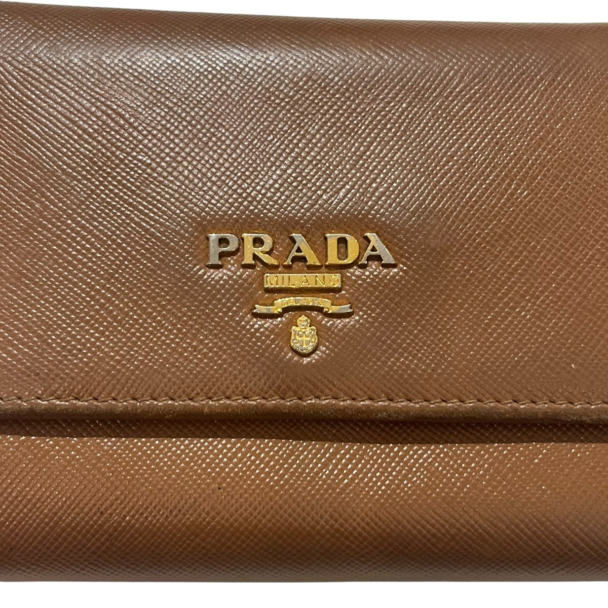 プラダ 三つ折財布 PRADA3つ折りミニ財布☆レター型☆サフィアーノ 紺 (PRADA/折りたたみ