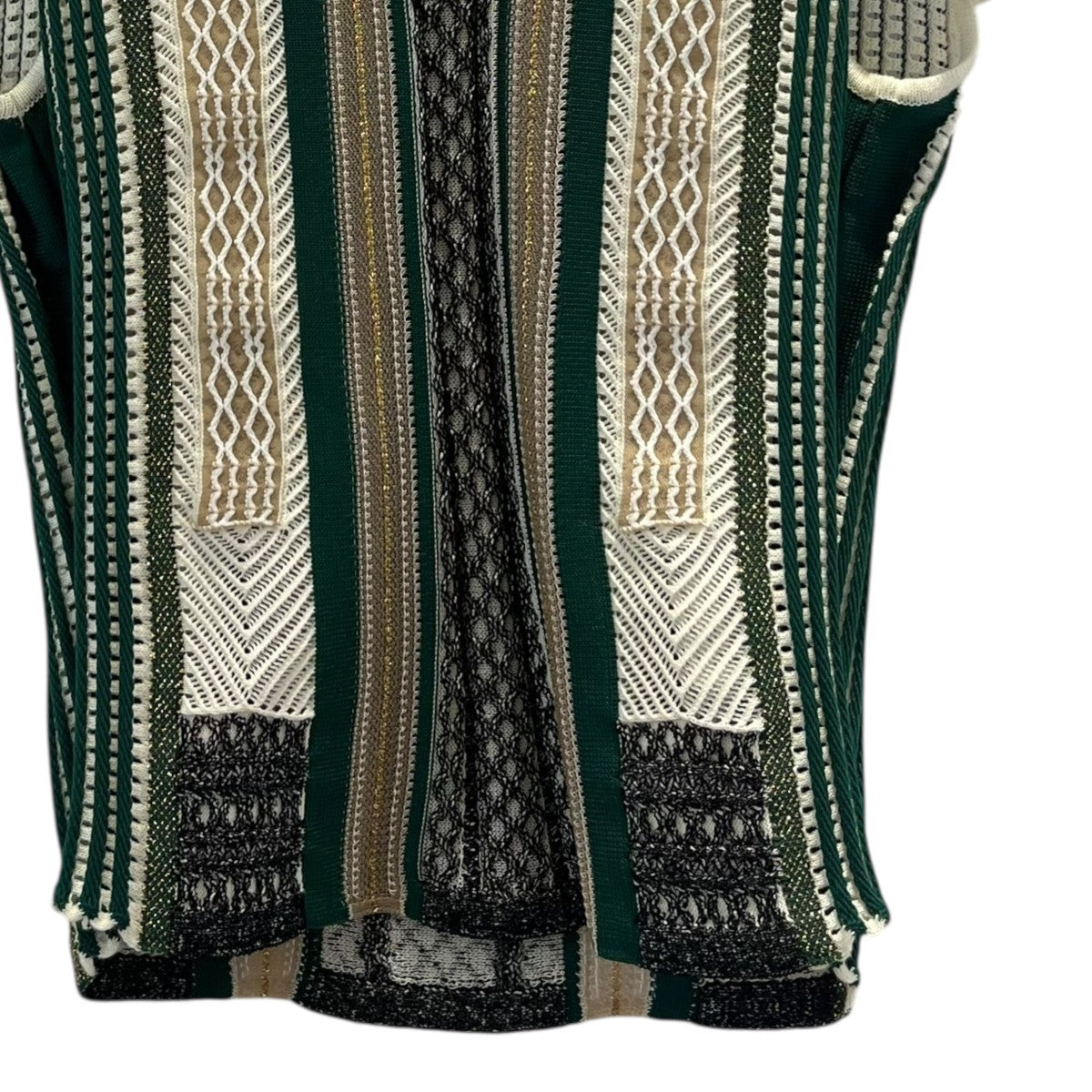 mame kurogouchi(マメクロゴウチ) Net Stripe TopsニットベストMM20SS