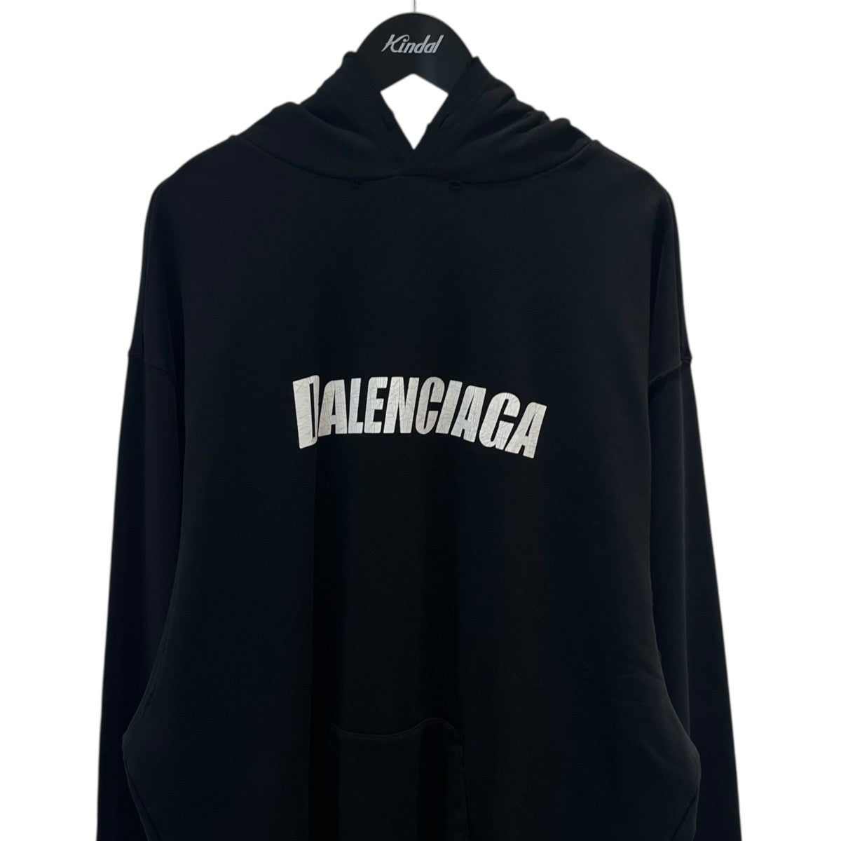[むぎちゃん]【21AW・美品】バレンシアガ/パーカー/ピクセルBBロゴ BALENCIAGA】CRYPTO HOODIE BB ミディアムフィット ブラック