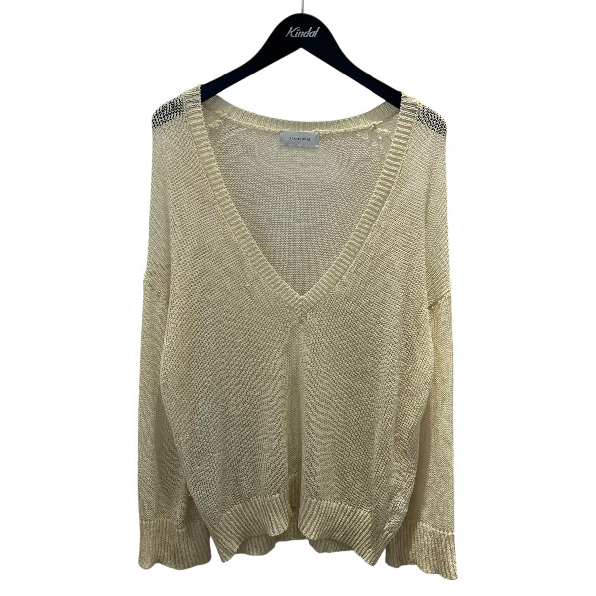 Adam et Rope Ｖネックニット シアーＶネックトップスGAM-05450 古着・中古-1枚目のアイテム画像
