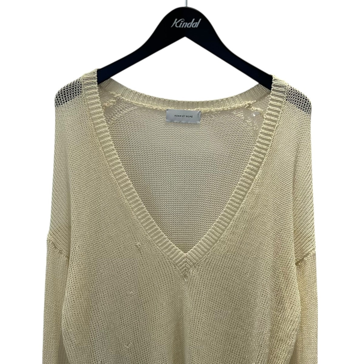 Adam et Rope Ｖネックニット シアーＶネックトップスGAM-05450 古着・中古-3枚目のアイテム画像