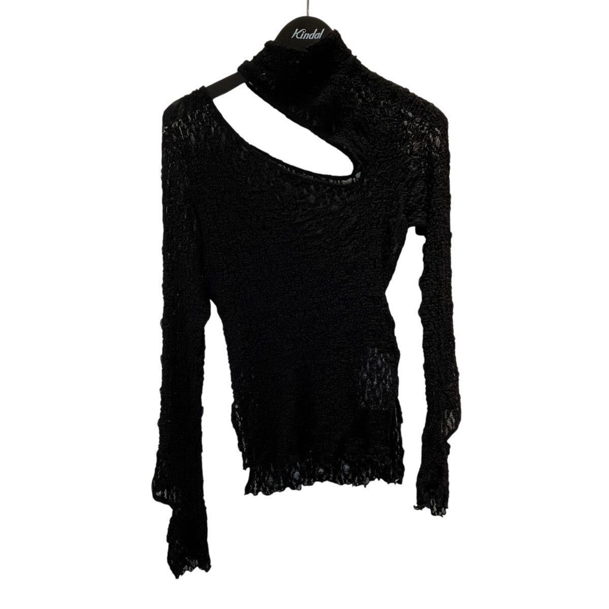 25AWFLOWER SHIRRING SLIT HIGH NECK T-SHIRTLL-T03-630