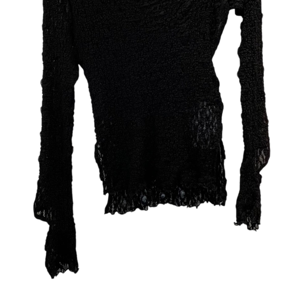 25AWFLOWER SHIRRING SLIT HIGH NECK T-SHIRTLL-T03-630