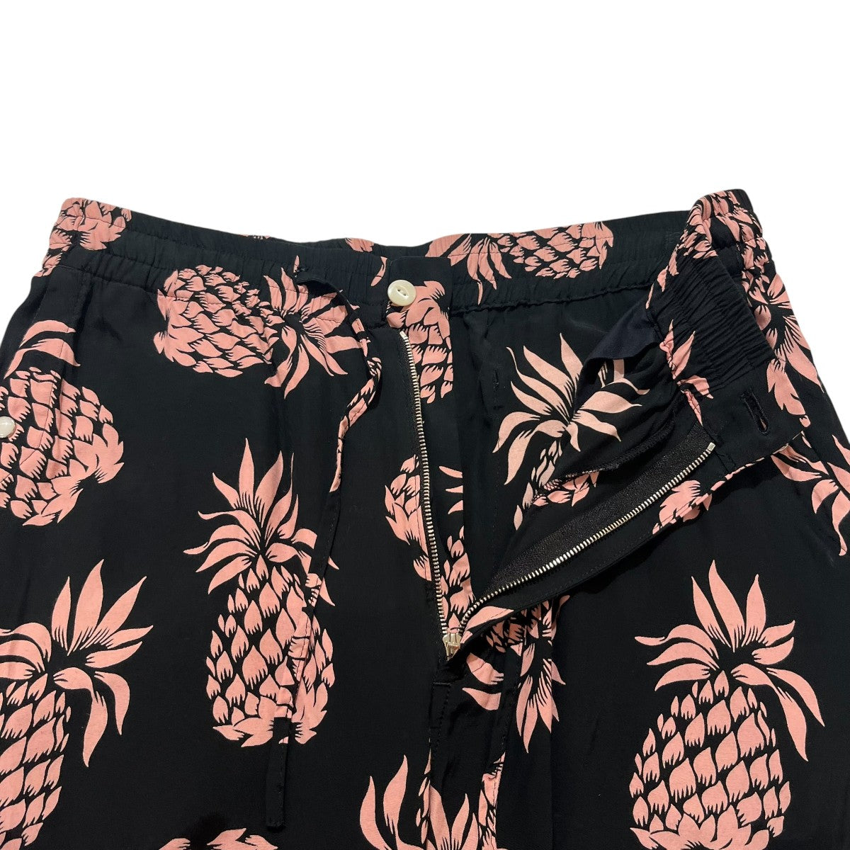 SATEEN PINEAPPLE EASY WESTERN PANT総柄サテン パイナップル イージー ウエスタン パンツEJ180
