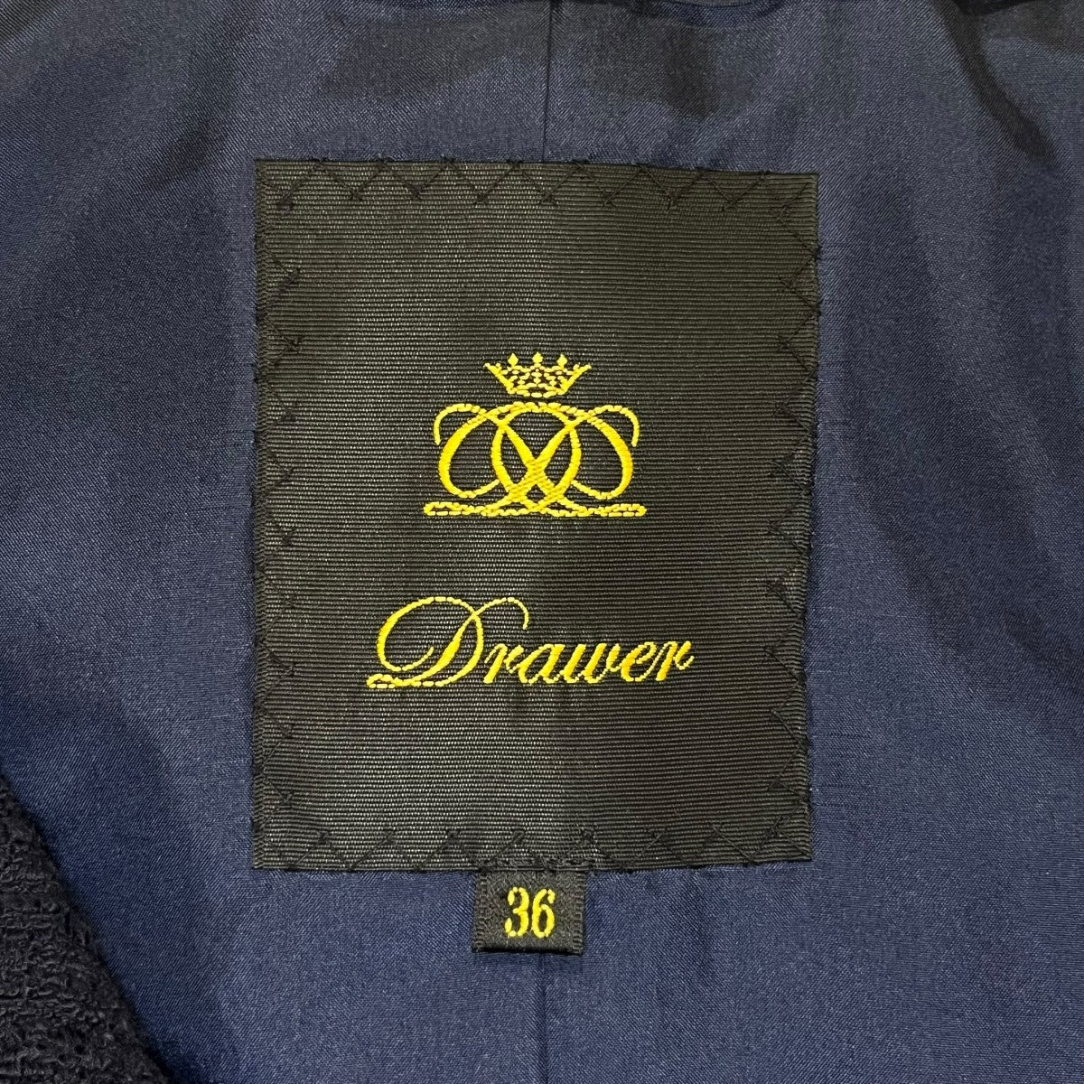 Drawer スラブノーカラーショートスリーブジレ スプリングコート Drawer(ドゥロワー) スラブノーカラーショートスリーブコート6522-234