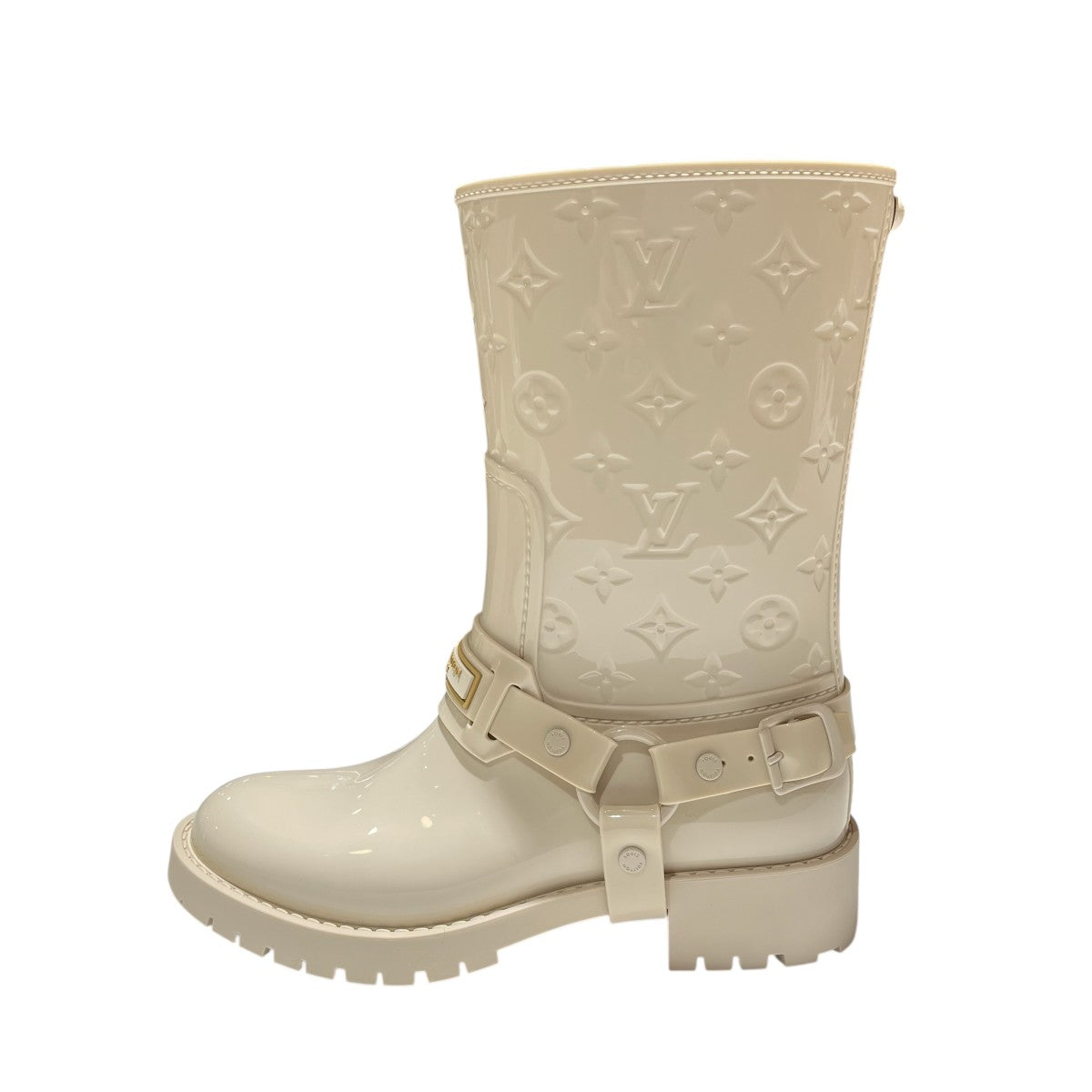 LOUIS VUITTON 25年モデル 1AHNHN モノグラム柄ドロップフラットハーフレインブーツ 古着・中古-2枚目のアイテム画像
