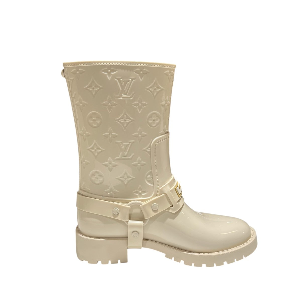 LOUIS VUITTON 25年モデル 1AHNHN モノグラム柄ドロップフラットハーフレインブーツ 古着・中古-3枚目のアイテム画像