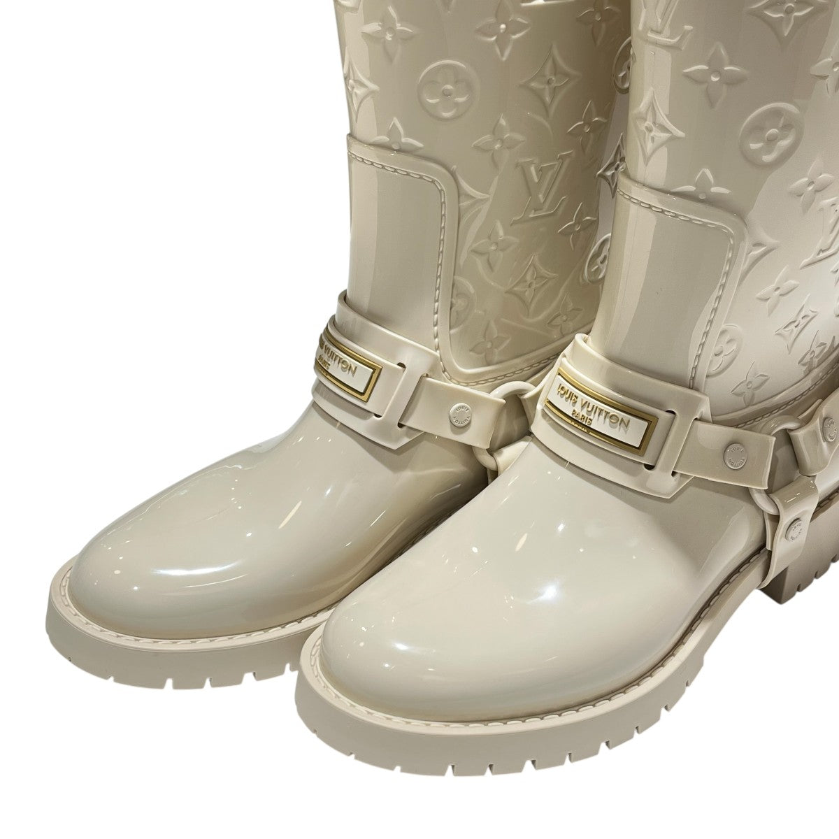 LOUIS VUITTON 25年モデル 1AHNHN モノグラム柄ドロップフラットハーフレインブーツ 古着・中古-5枚目のアイテム画像