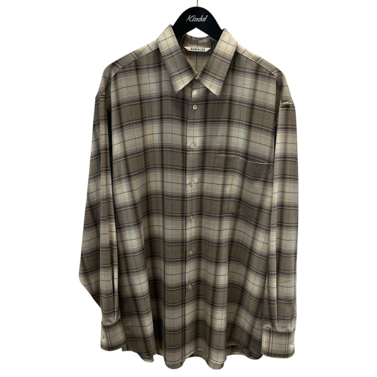 SUPER LIGHT WOOL CHECK SHIRTチェック長袖シャツA23ASO1LC