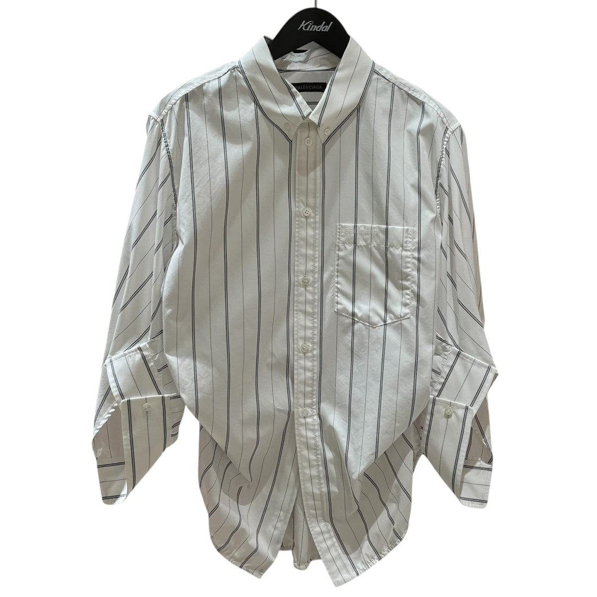 BALENCIAGA Twisted Swing Shirtストライプシャツ671663 古着・中古-1枚目のアイテム画像