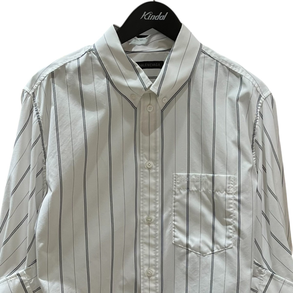 BALENCIAGA Twisted Swing Shirtストライプシャツ671663 古着・中古-3枚目のアイテム画像