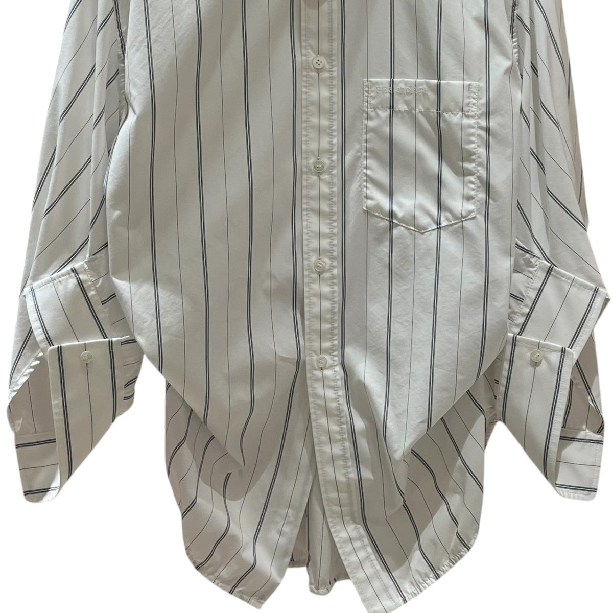 BALENCIAGA Twisted Swing Shirtストライプシャツ671663 古着・中古-4枚目のアイテム画像