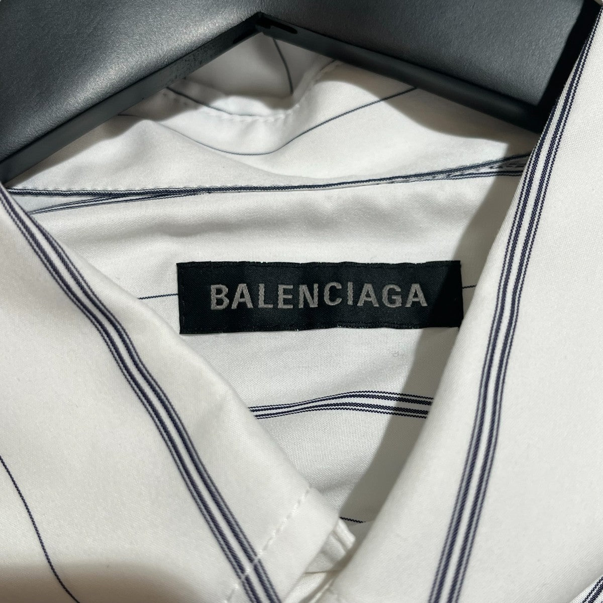 BALENCIAGA Twisted Swing Shirtストライプシャツ671663 古着・中古-5枚目のアイテム画像