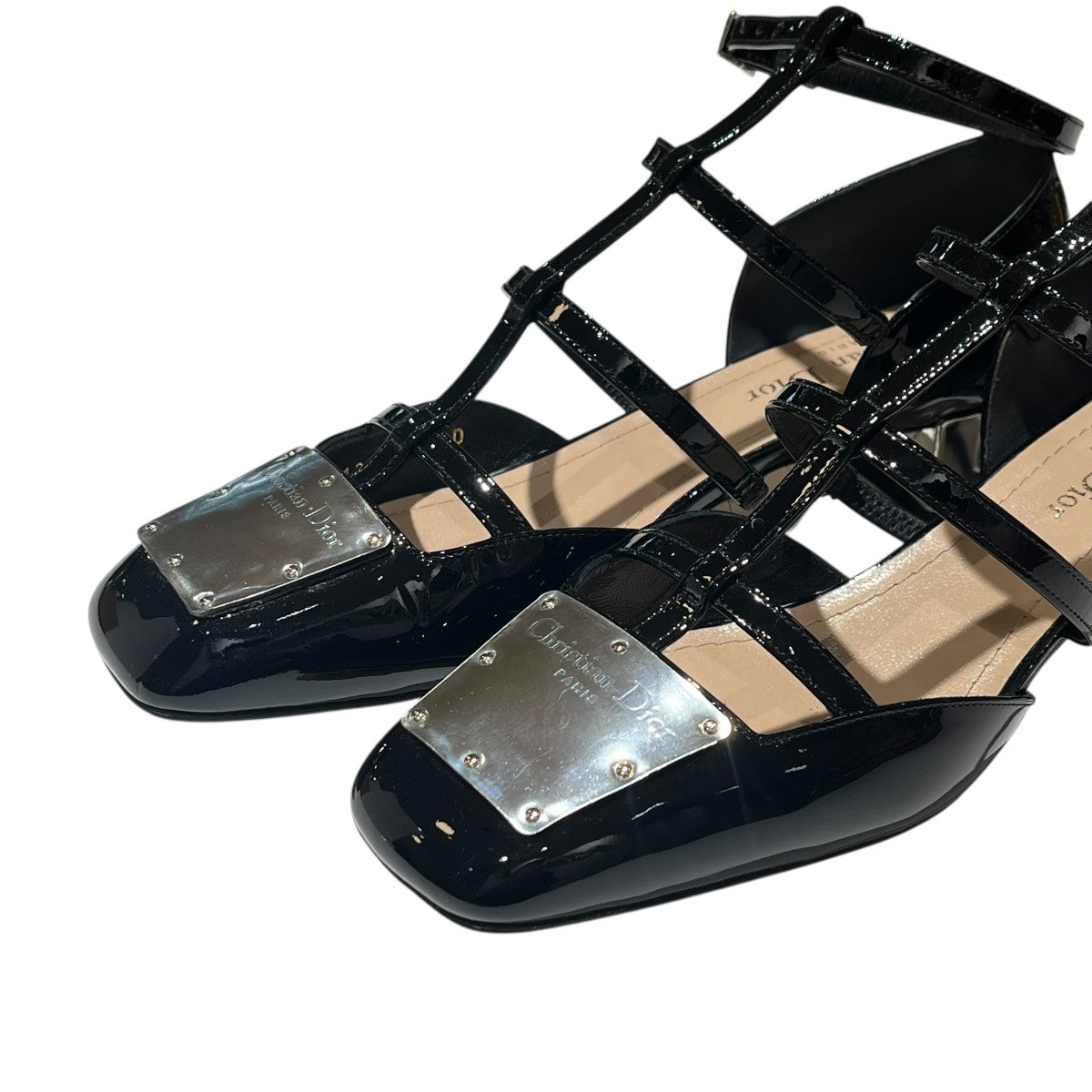 Christian Dior KDB736PMI LA PARISIENNE-Dロゴプレート ストラップパンプス 古着・中古-4枚目のアイテム画像
