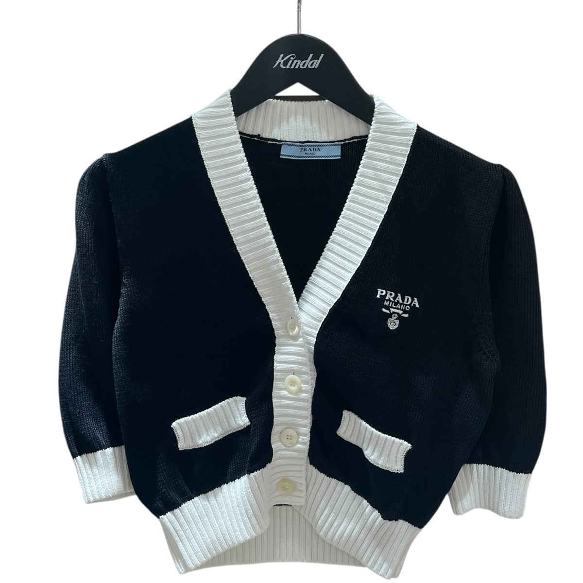 カインドオルオンライン ロゴ刺繍クロップドカーディガンP25I04 古着・中古-1枚目のアイテム画像