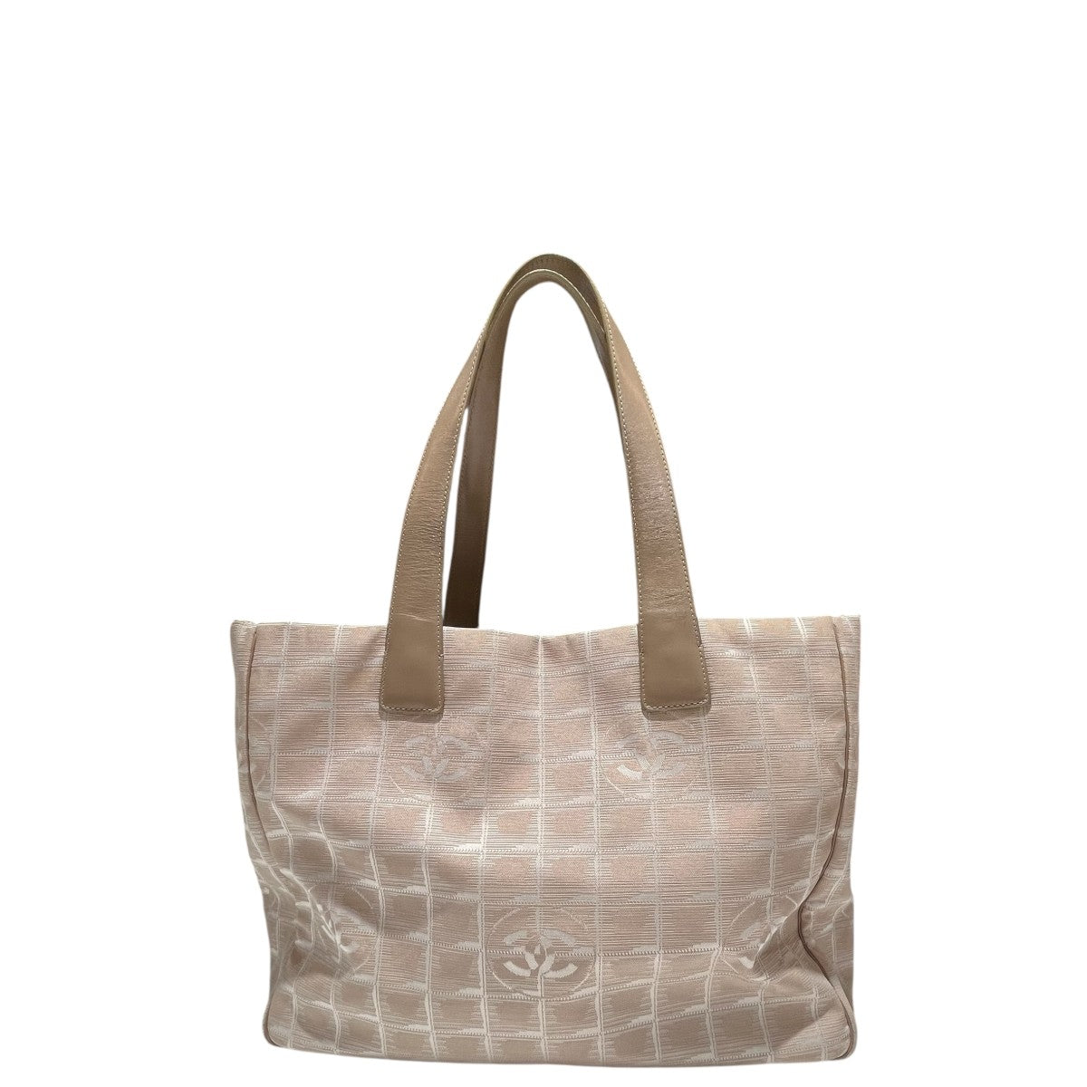 シャネル　ニュートラベルライン　トートバッグ　トップハンドル　ベージュ ニュートラベルラインMM ハンドバッグ トートバッグ キャンバス レザー