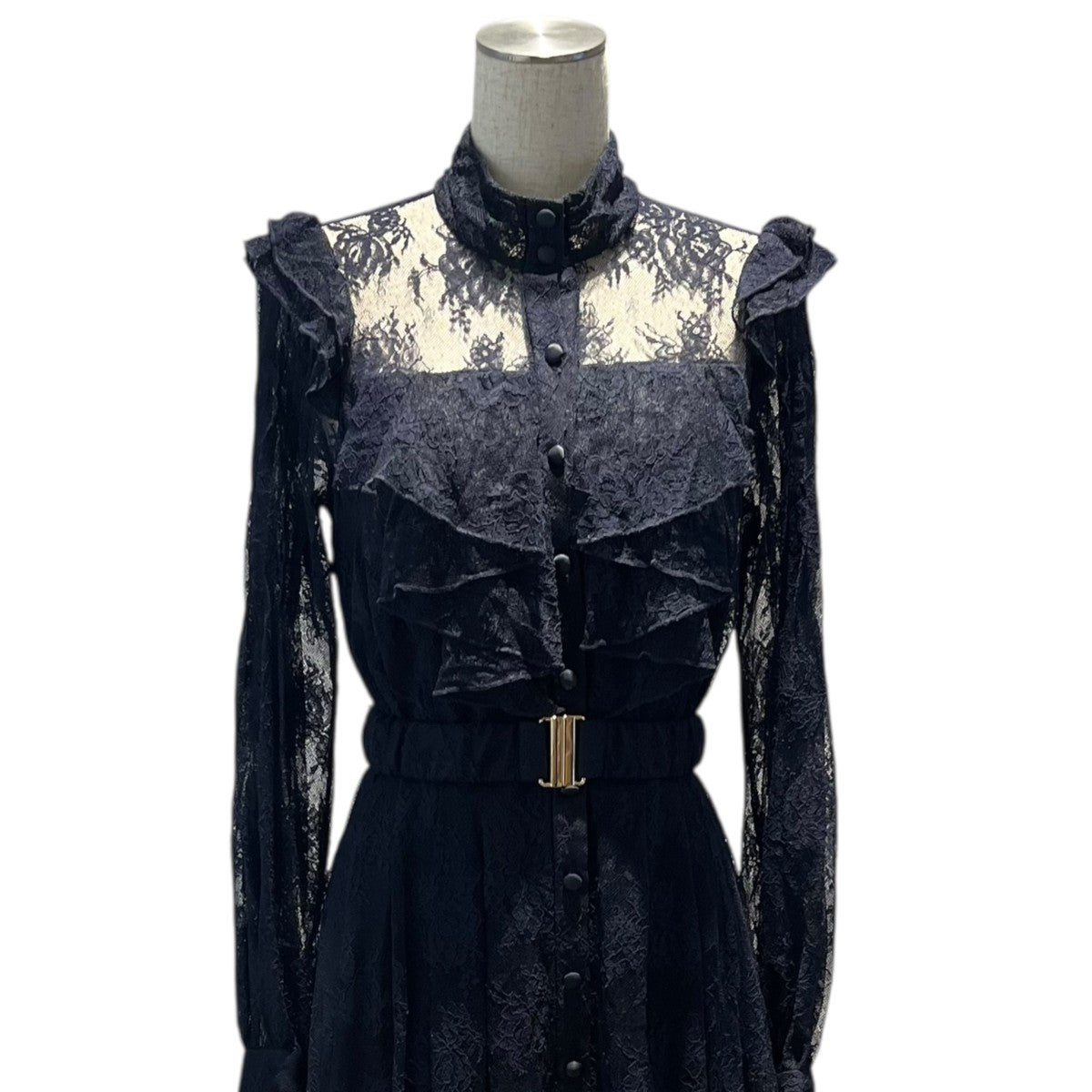 ウエストベルト付レースワンピースHLT2009105