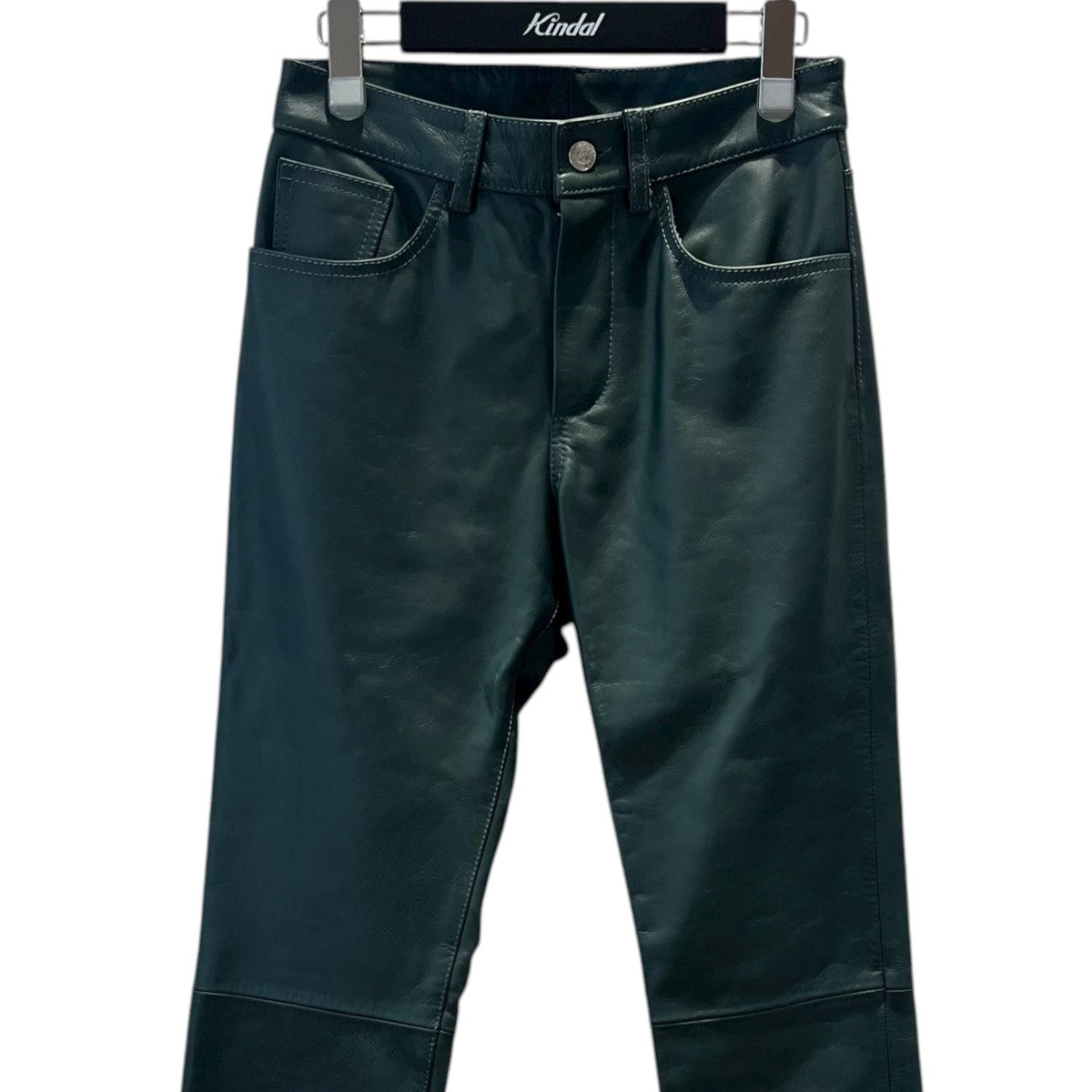 新品！　MM6 レザーパンツ MM6 Maison Margiela: ブラック ファイブポケット フェイクレザー