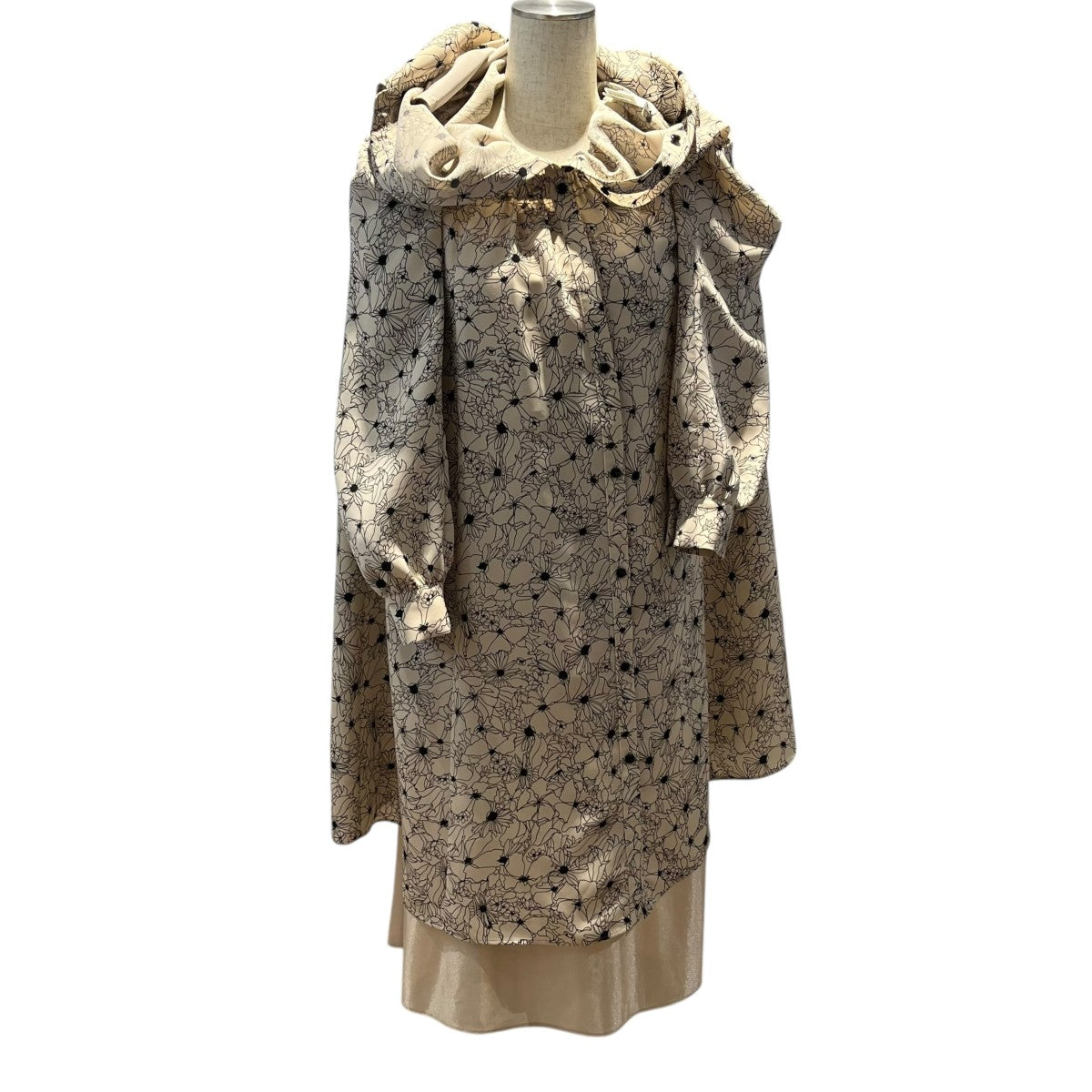 ANAYI(アナイ) 長袖ワンピース10251714150 ﾄﾞﾛｰｲﾝｸﾞﾌﾗﾜｰﾌﾟﾘﾝﾄｼｬﾂ