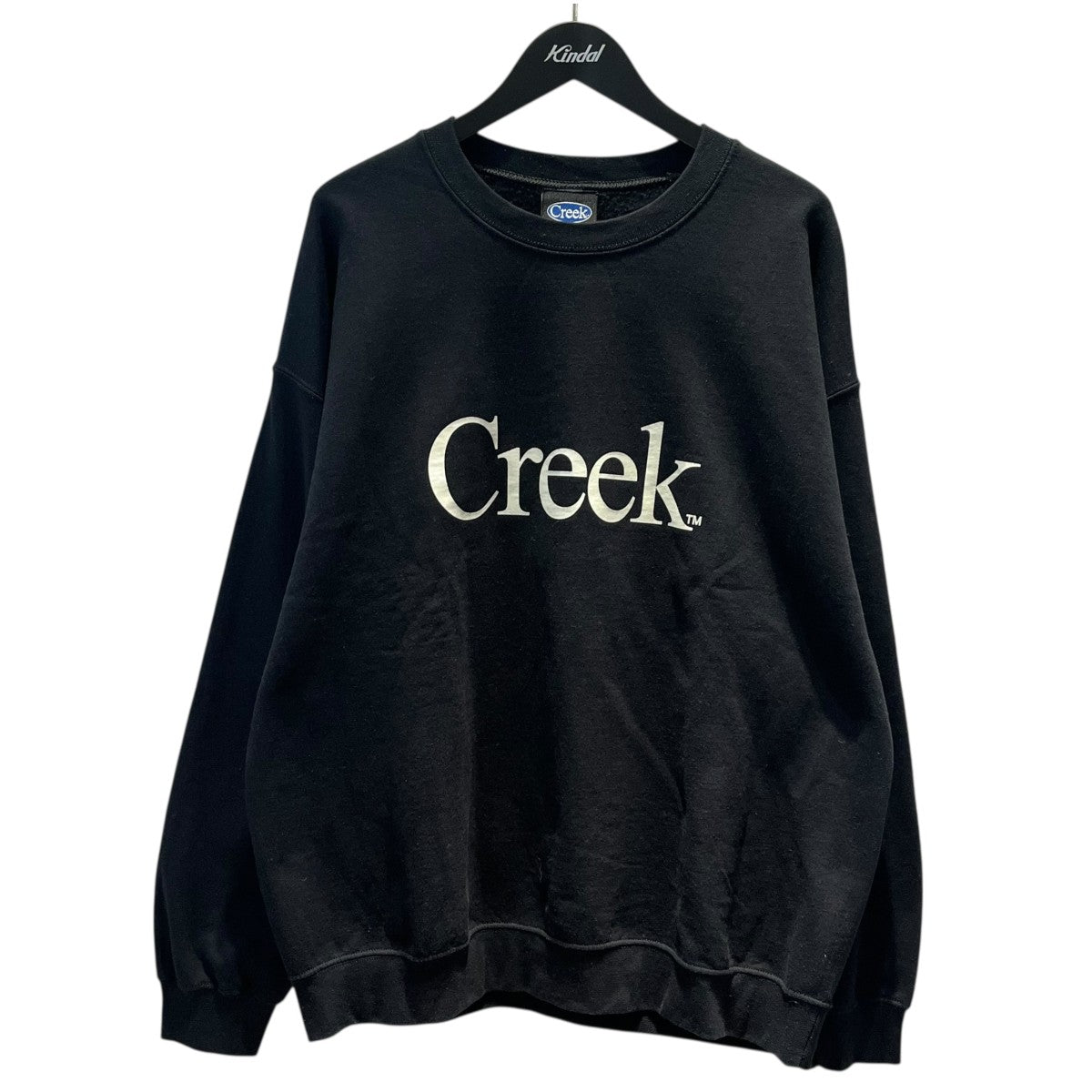 Creek 黒 スウェット creek(クリーク) ロゴプリントクルーネックスウェット ブラック サイズ
