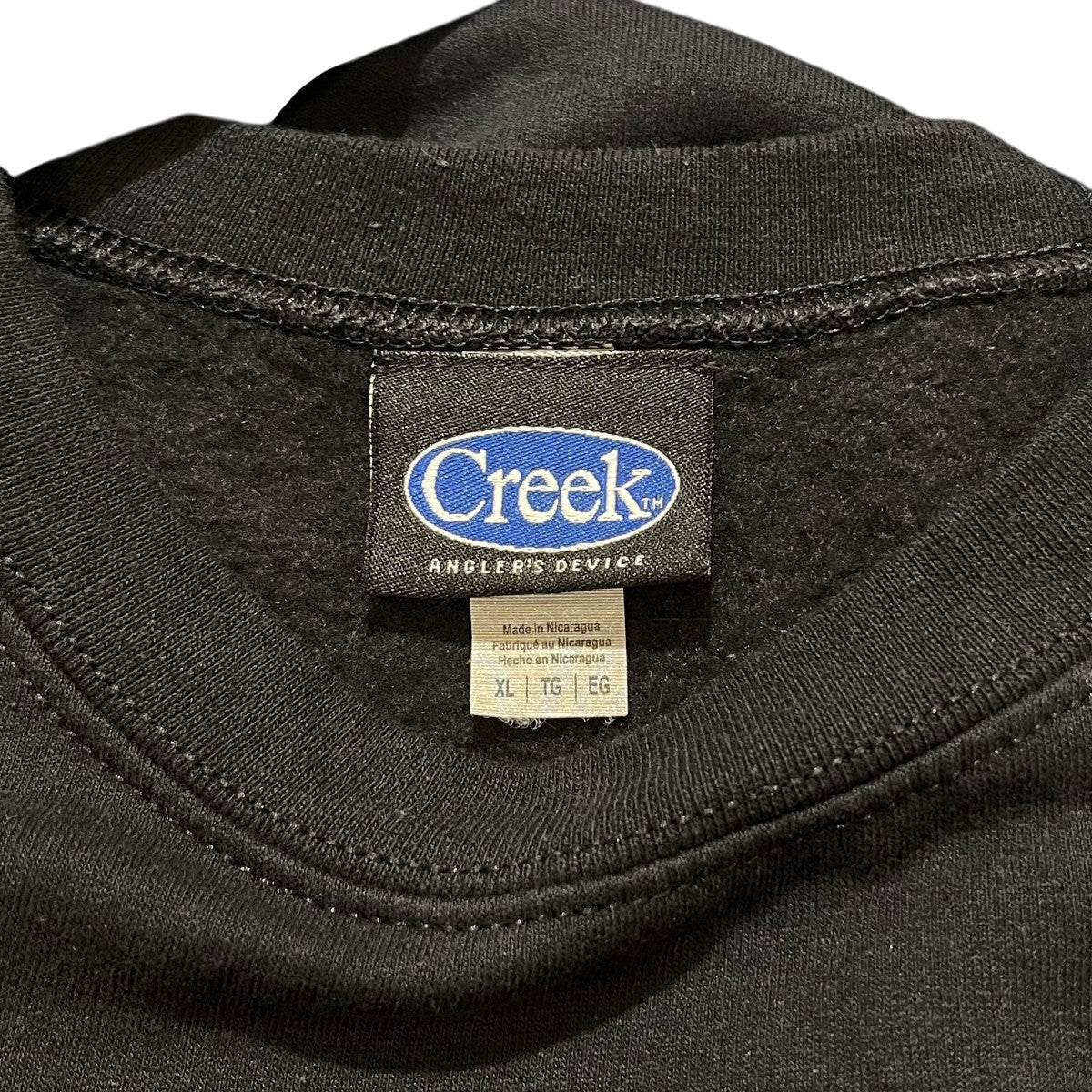 creek(クリーク) ロゴプリントクルーネックスウェット ブラック サイズ