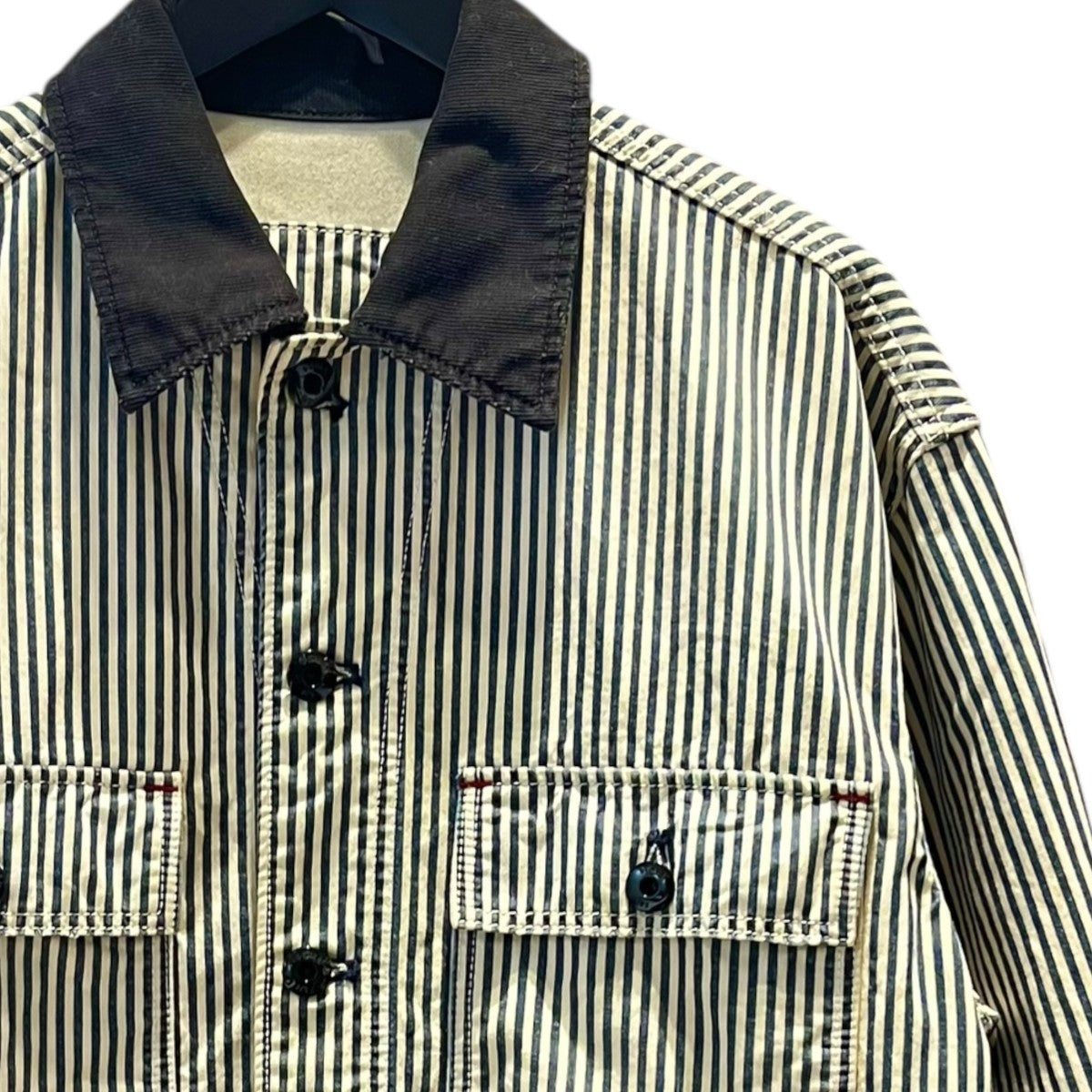 Exclusivesダメージコレクション加工 ストライプカバーオールE Core Jacketカバーオール