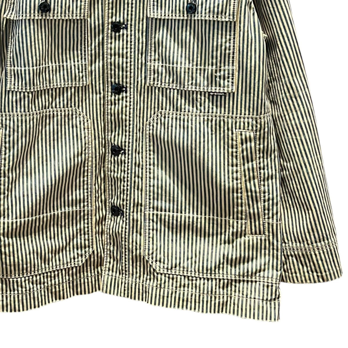 Exclusivesダメージコレクション加工 ストライプカバーオールE Core Jacketカバーオール