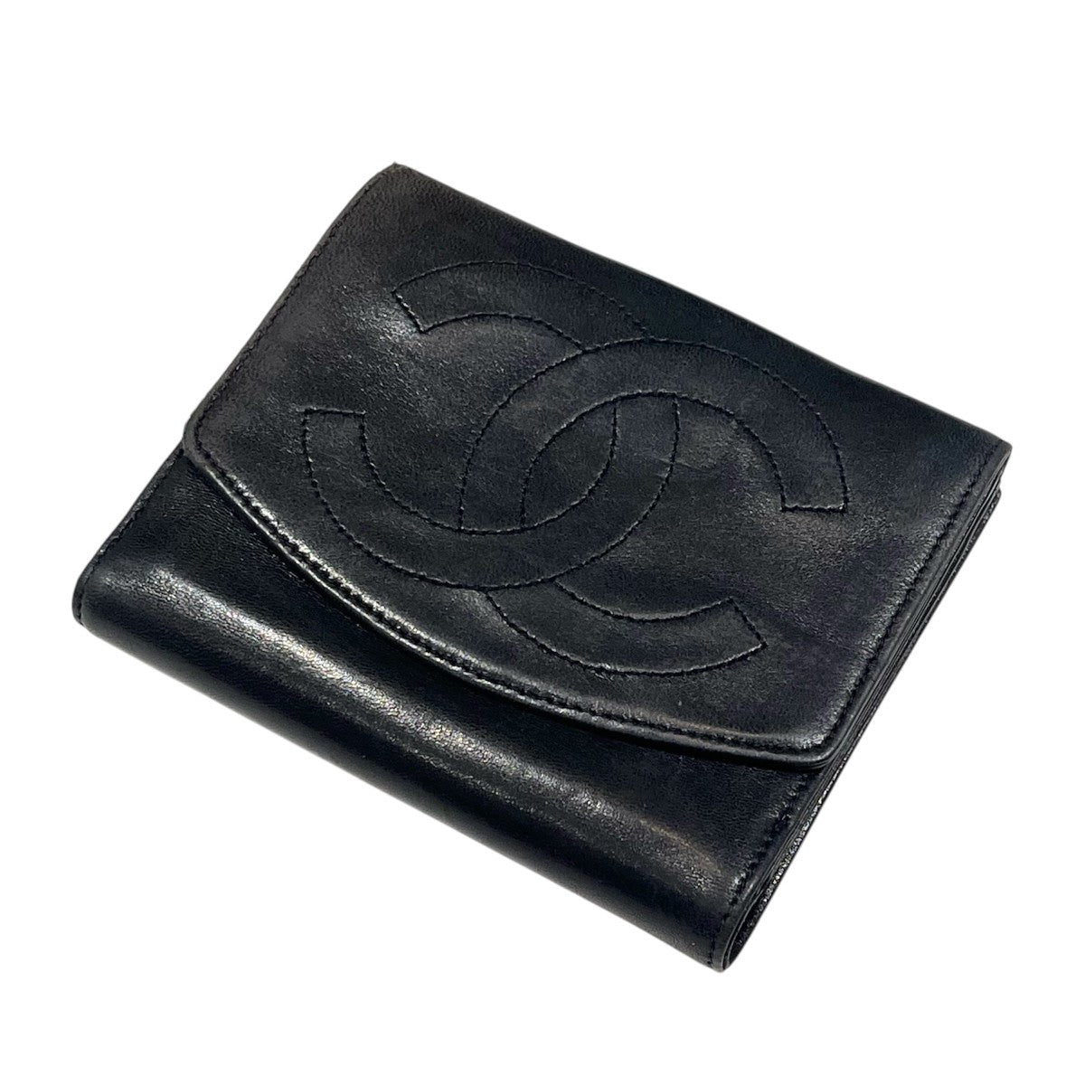CHANEL デカココマーク ラムスキン 2つ折り財布 古着・中古-1枚目のアイテム画像