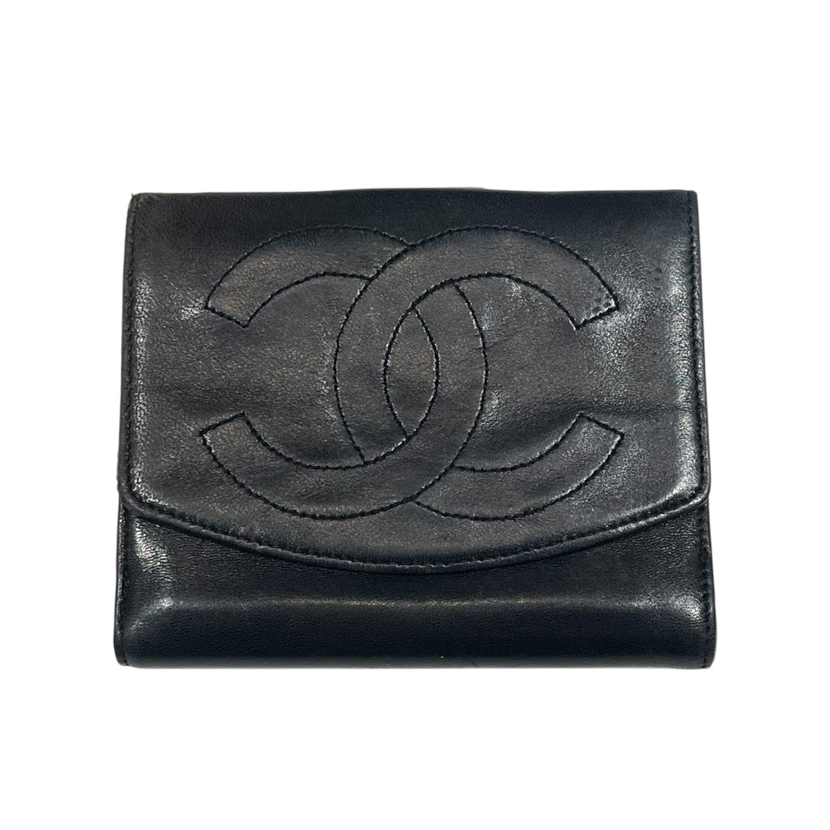 CHANEL デカココマーク ラムスキン 2つ折り財布 古着・中古-2枚目のアイテム画像