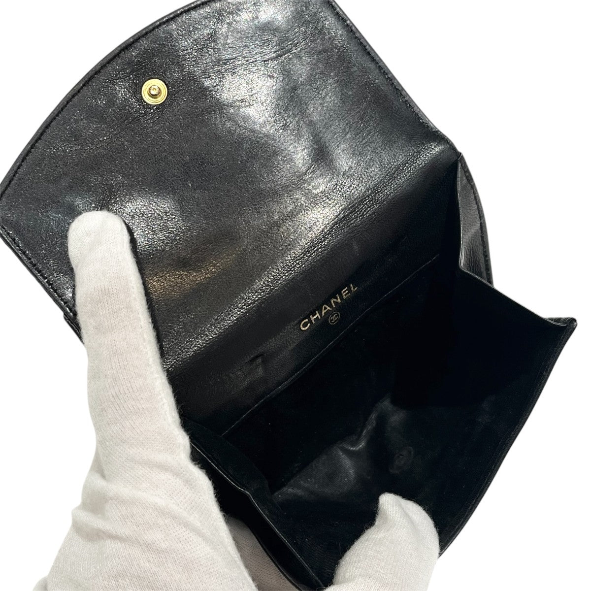 CHANEL デカココマーク ラムスキン 2つ折り財布 古着・中古-8枚目のアイテム画像