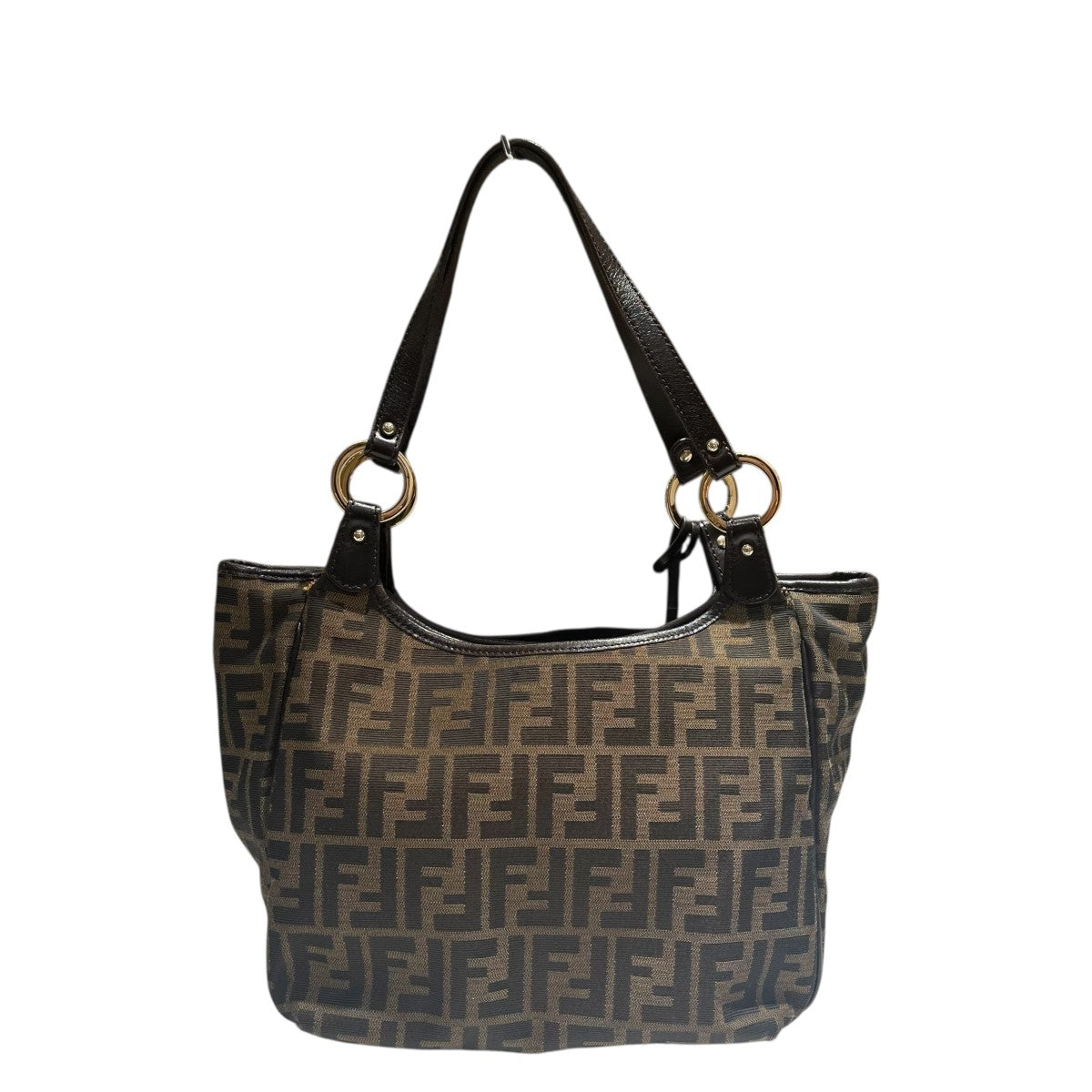 FENDI(フェンディ) ズッカ柄ハンドバッグ8BH156 8BH156 - ブラウン